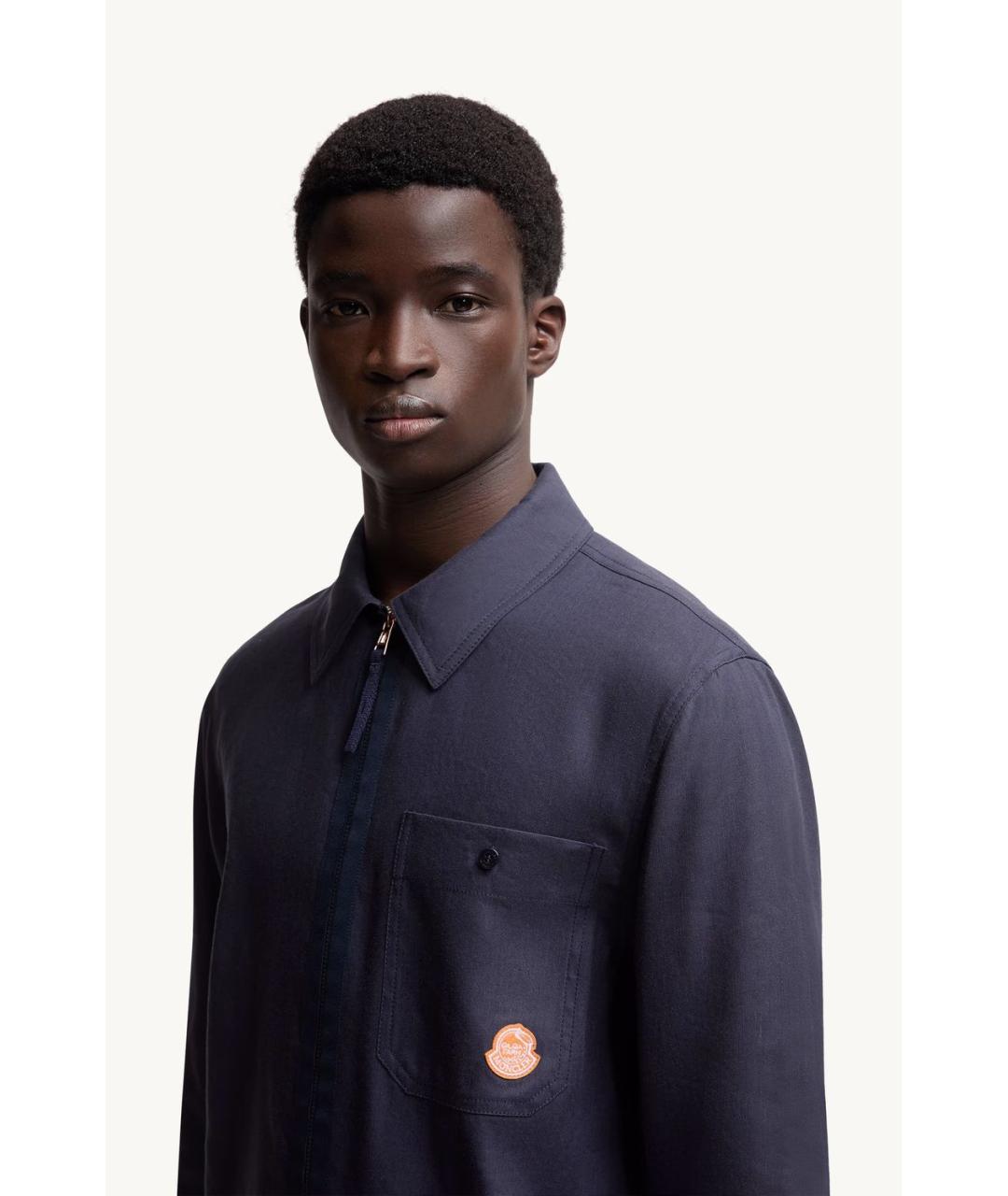 MONCLER Темно-синяя кэжуал рубашка, фото 3