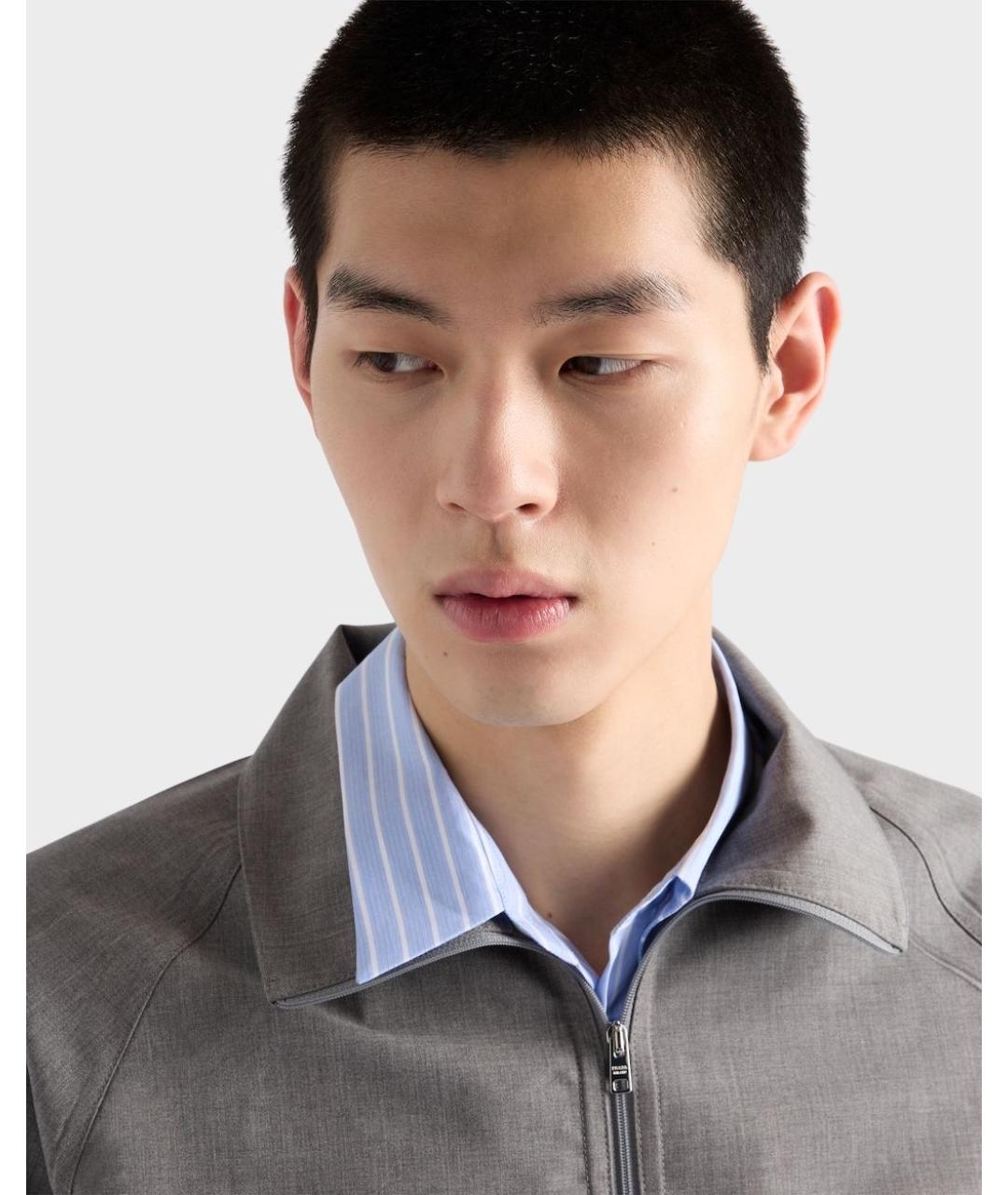 PRADA Серая шерстяная куртка, фото 4