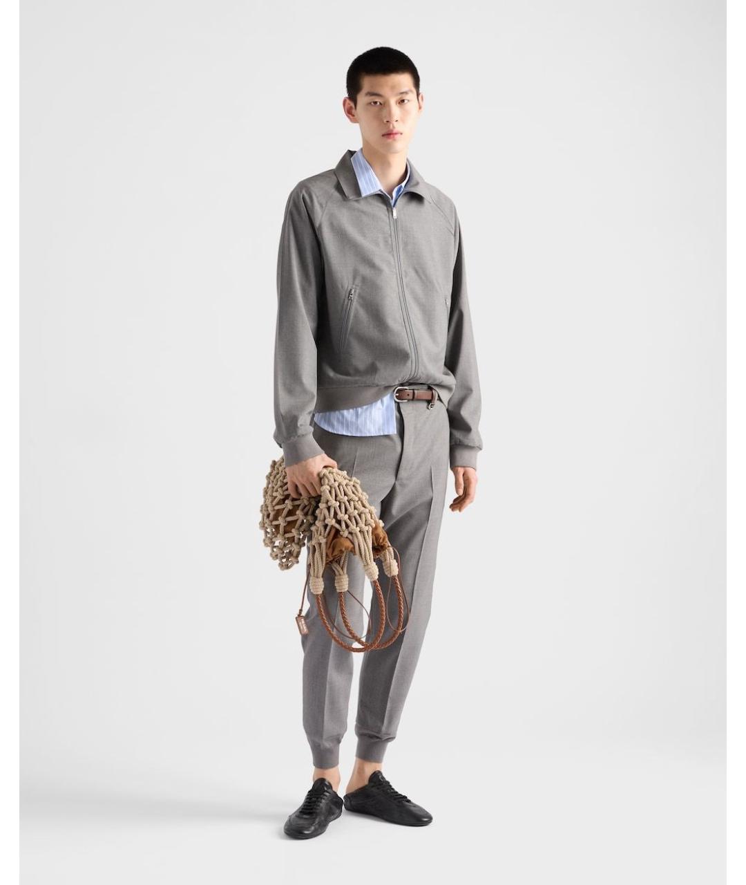 PRADA Серая шерстяная куртка, фото 2