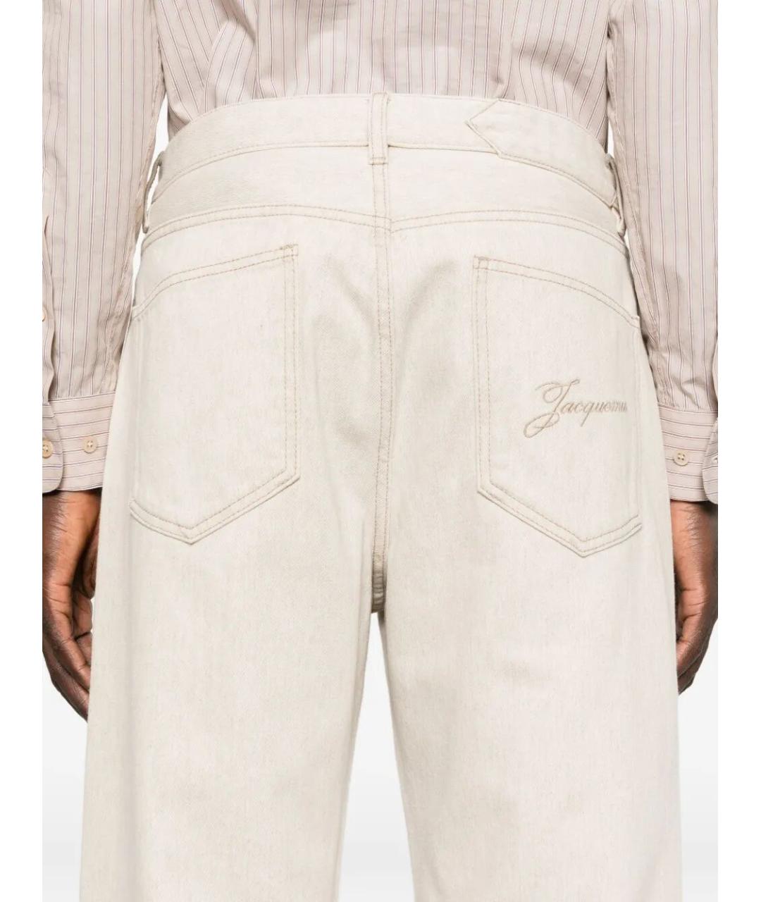 JACQUEMUS Бежевые хлопковые повседневные брюки, фото 3