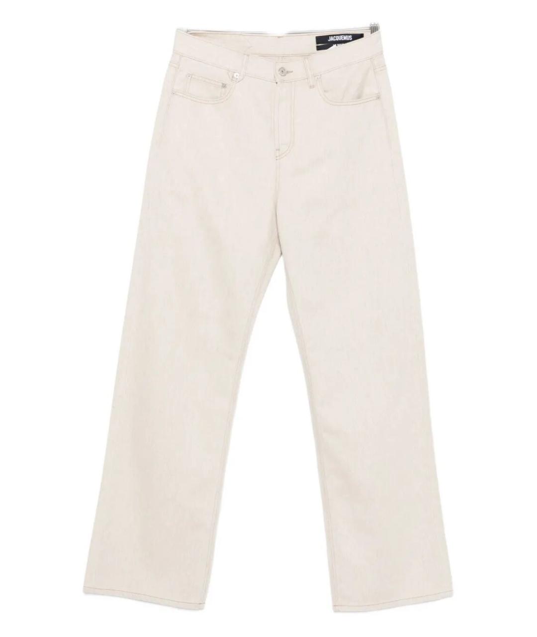 JACQUEMUS Бежевые хлопковые повседневные брюки, фото 1