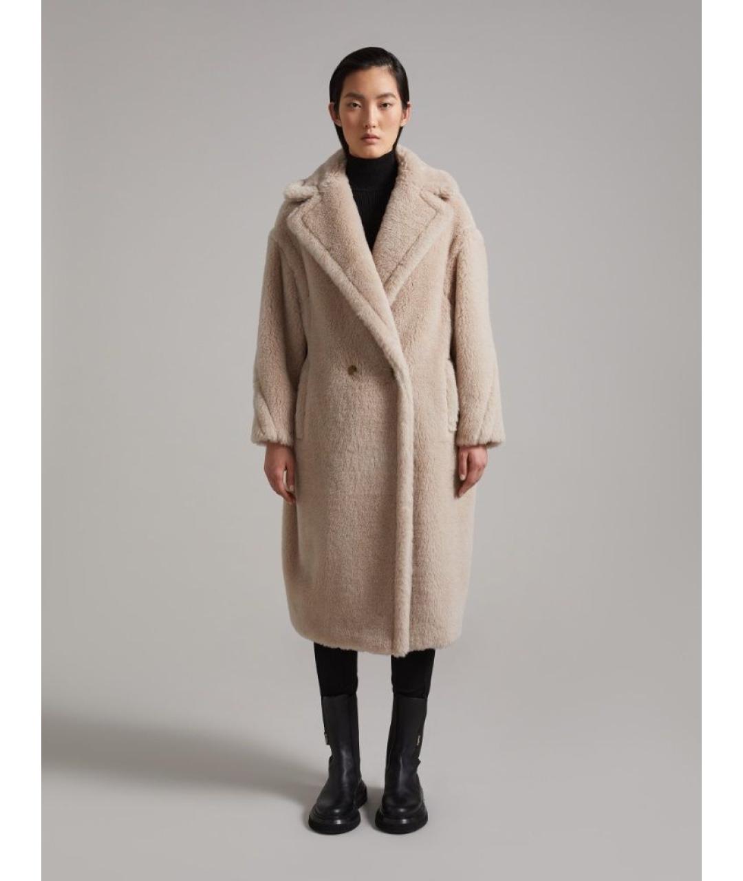 MAX MARA Бежевая шерстяная шуба, фото 2