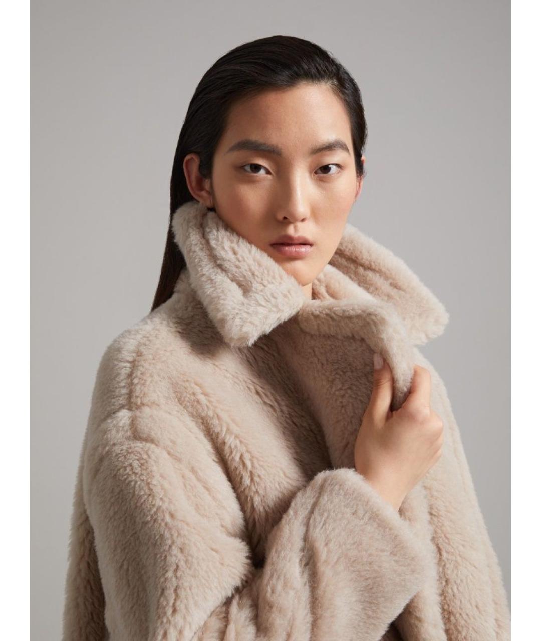 MAX MARA Бежевая шерстяная шуба, фото 4