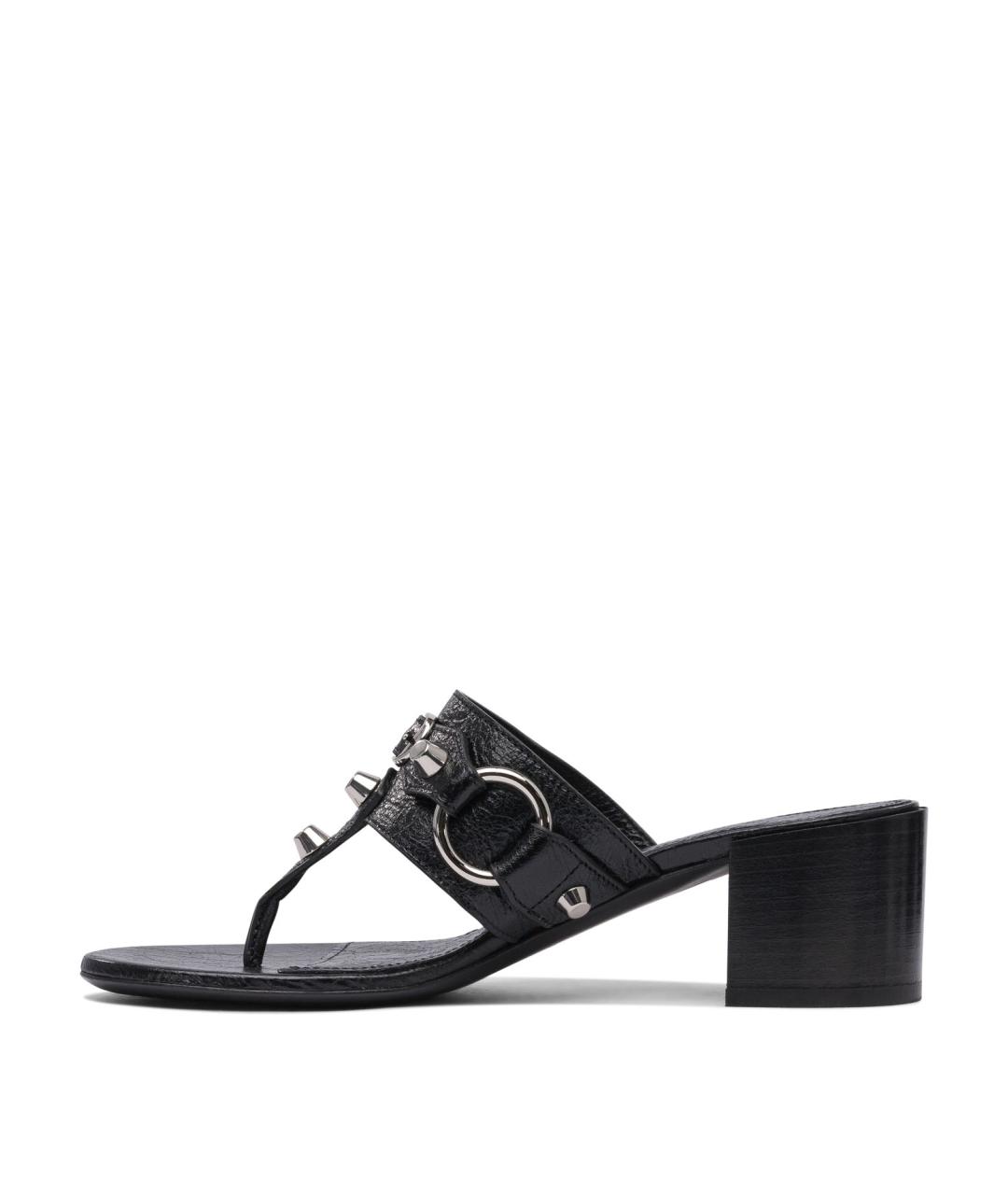 BALENCIAGA Черные кожаные сандалии, фото 3