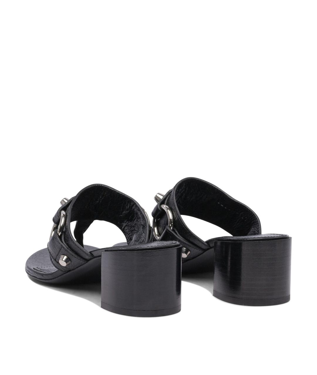 BALENCIAGA Черные кожаные сандалии, фото 4