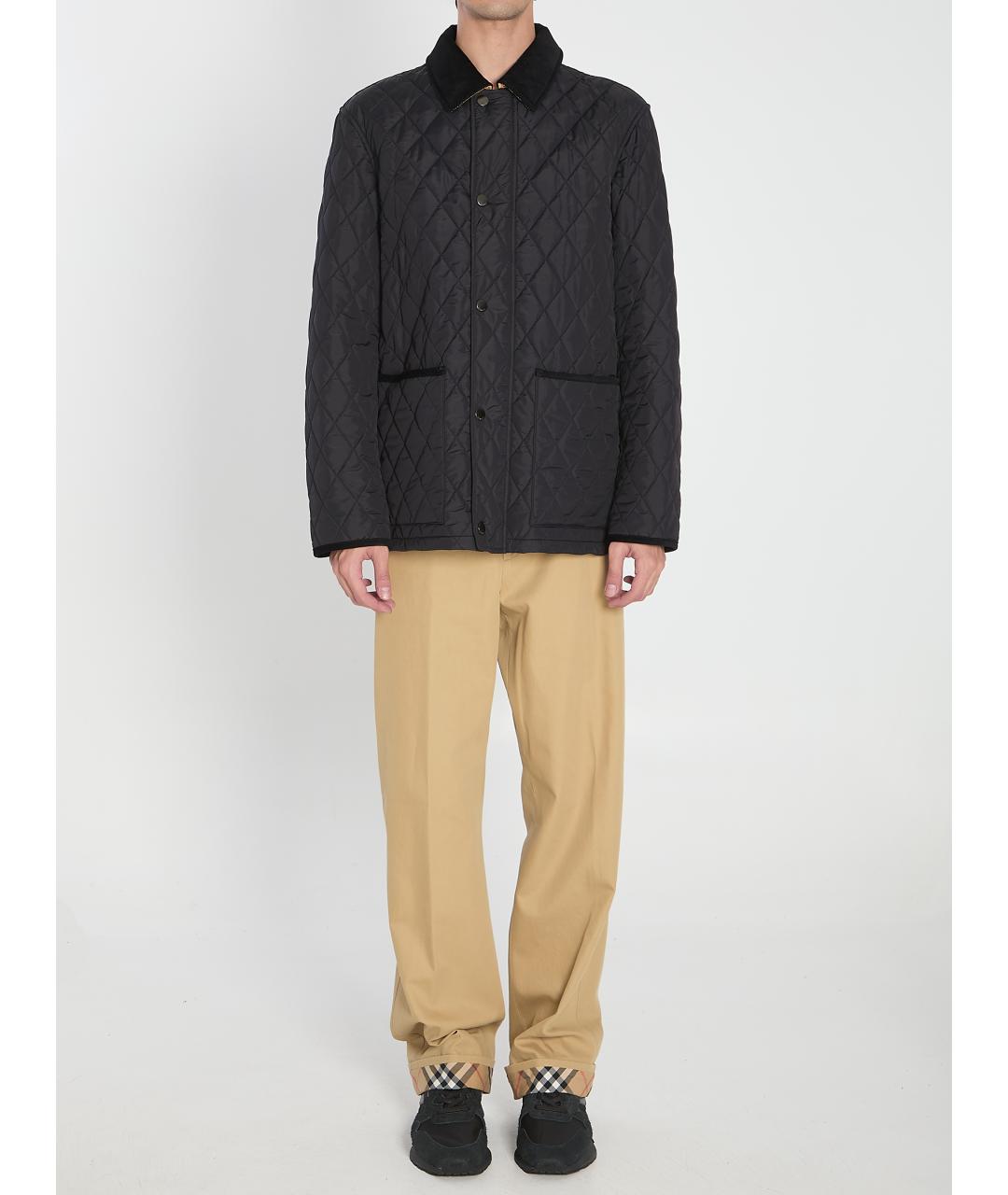 BURBERRY Черная полиэстеровая куртка, фото 6