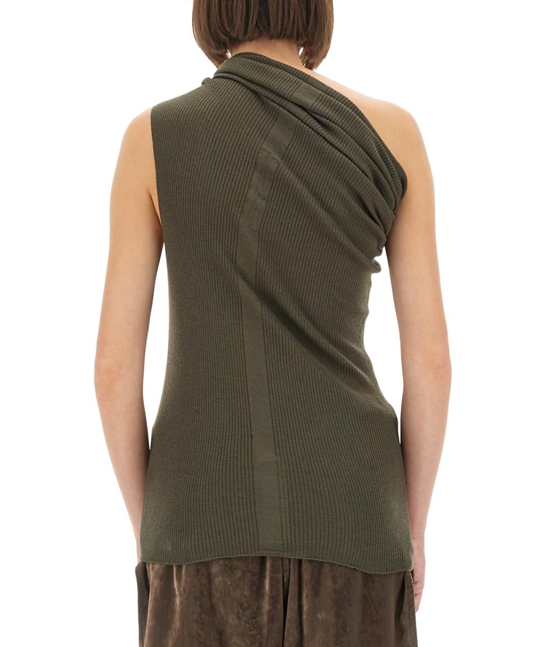 RICK OWENS Зеленая шерстяная майка, фото 4