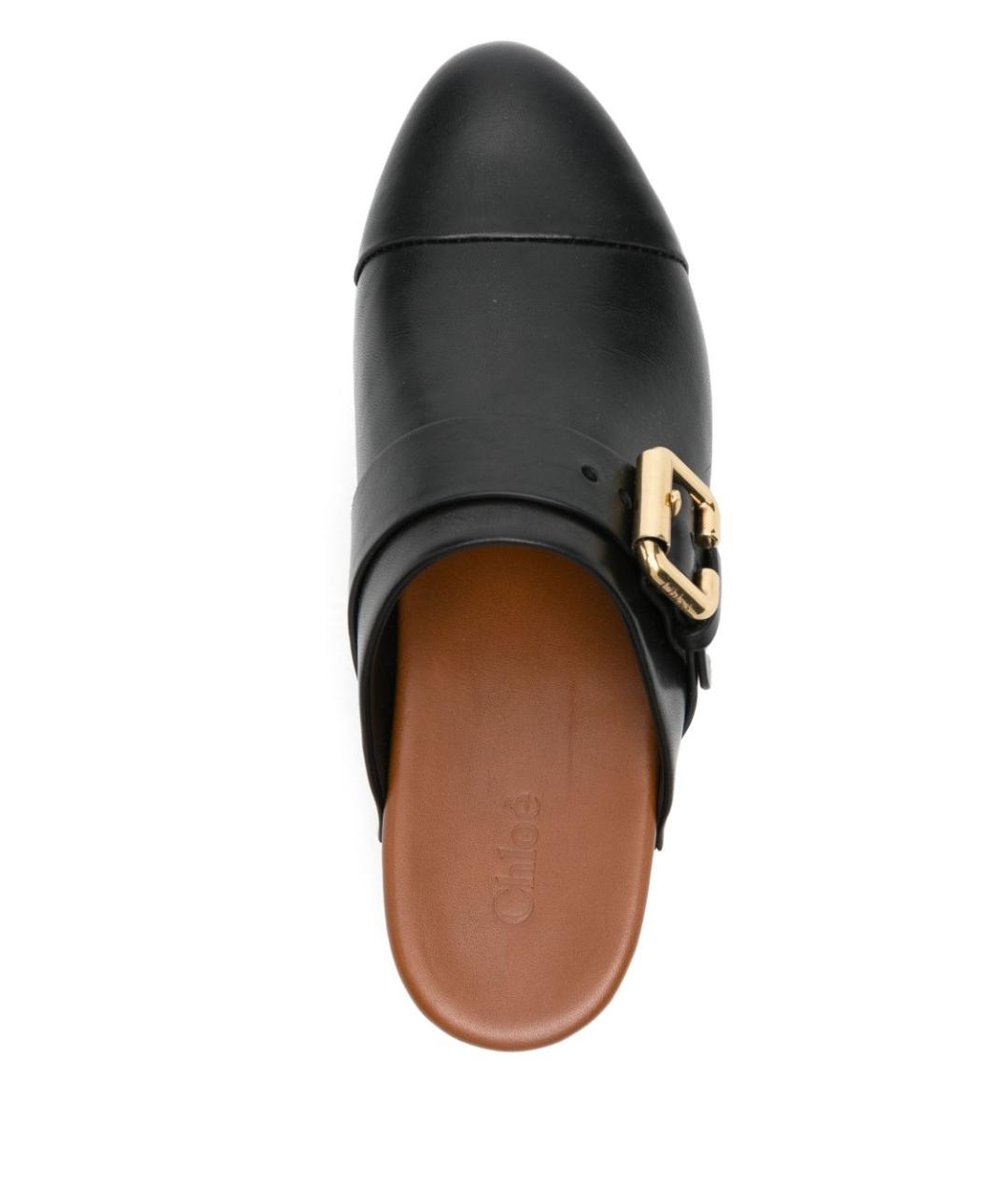 CHLOE Черные кожаные мюли, фото 4