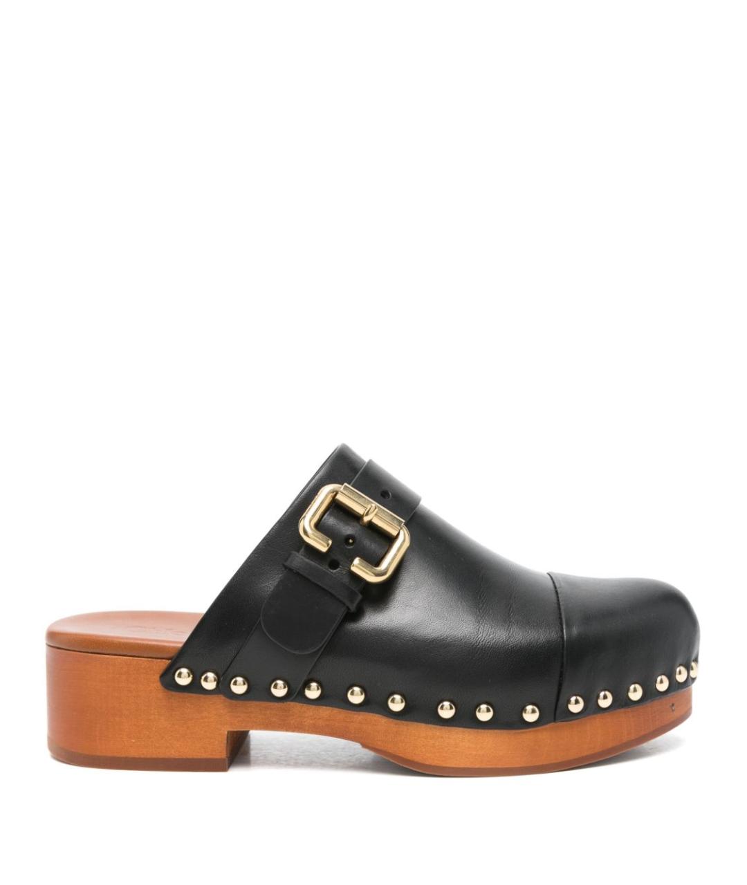 CHLOE Черные кожаные мюли, фото 1