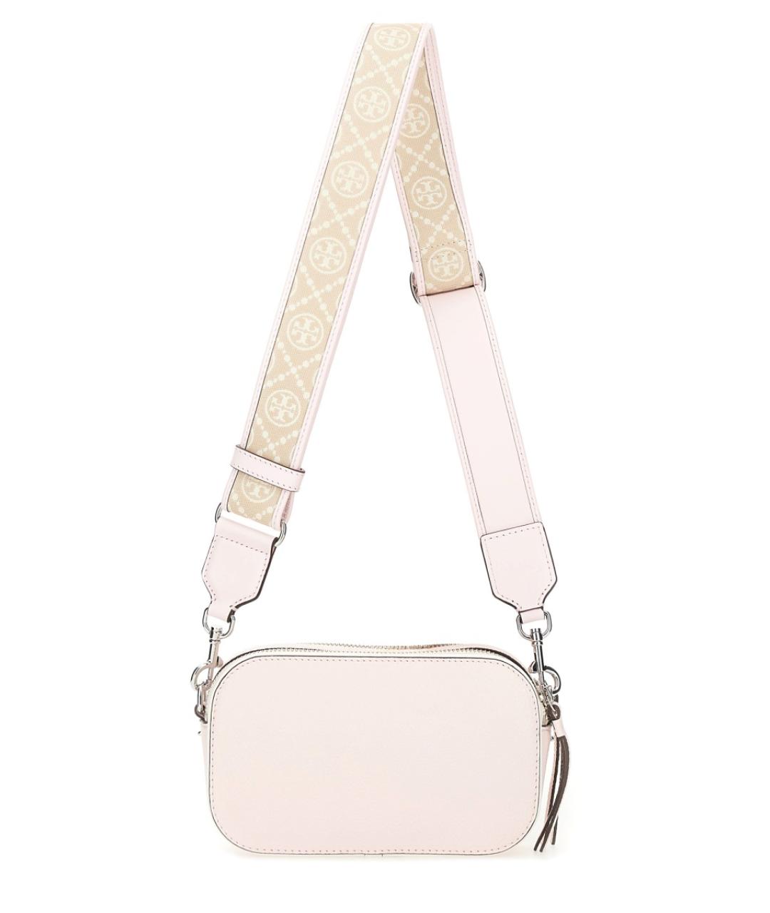 TORY BURCH Розовая кожаная сумка через плечо, фото 2
