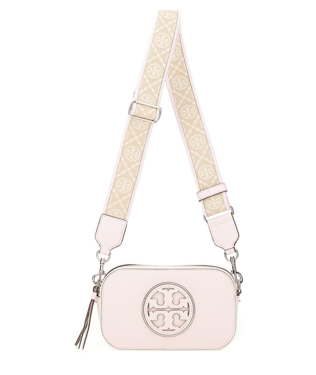 TORY BURCH Розовая кожаная сумка через плечо, фото 1