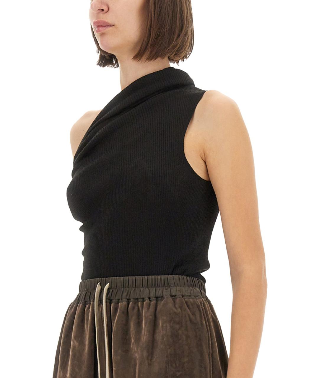 RICK OWENS Черная шерстяная майка, фото 5