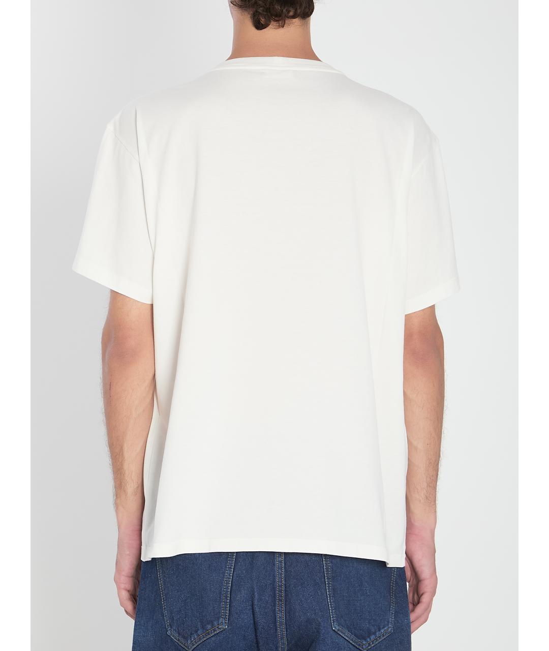CELINE Белая хлопковая футболка, фото 5