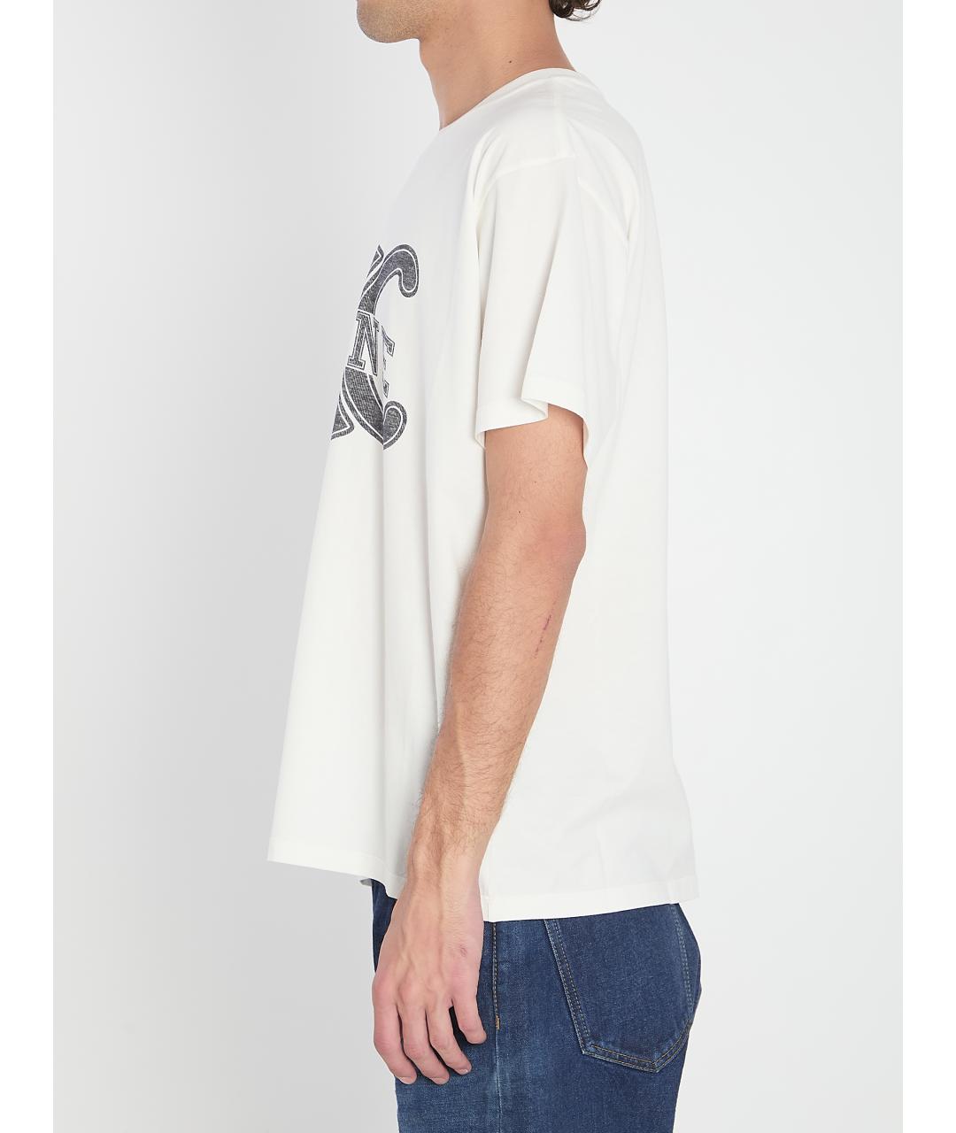 CELINE Белая хлопковая футболка, фото 4