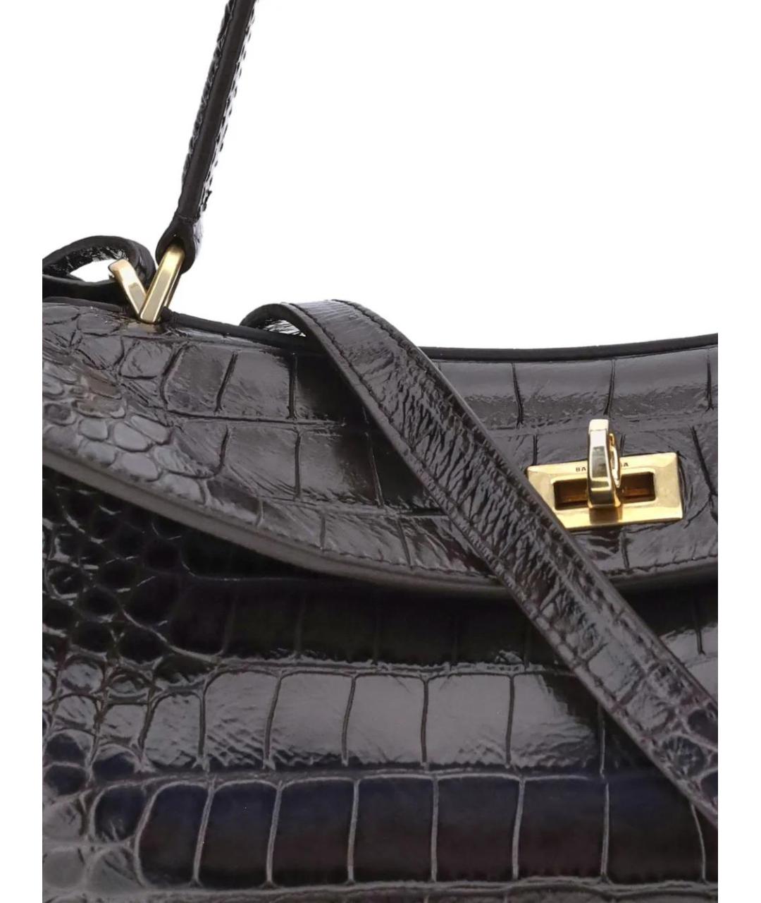 BALENCIAGA Коричневая сумка тоут из лакированной кожи, фото 4