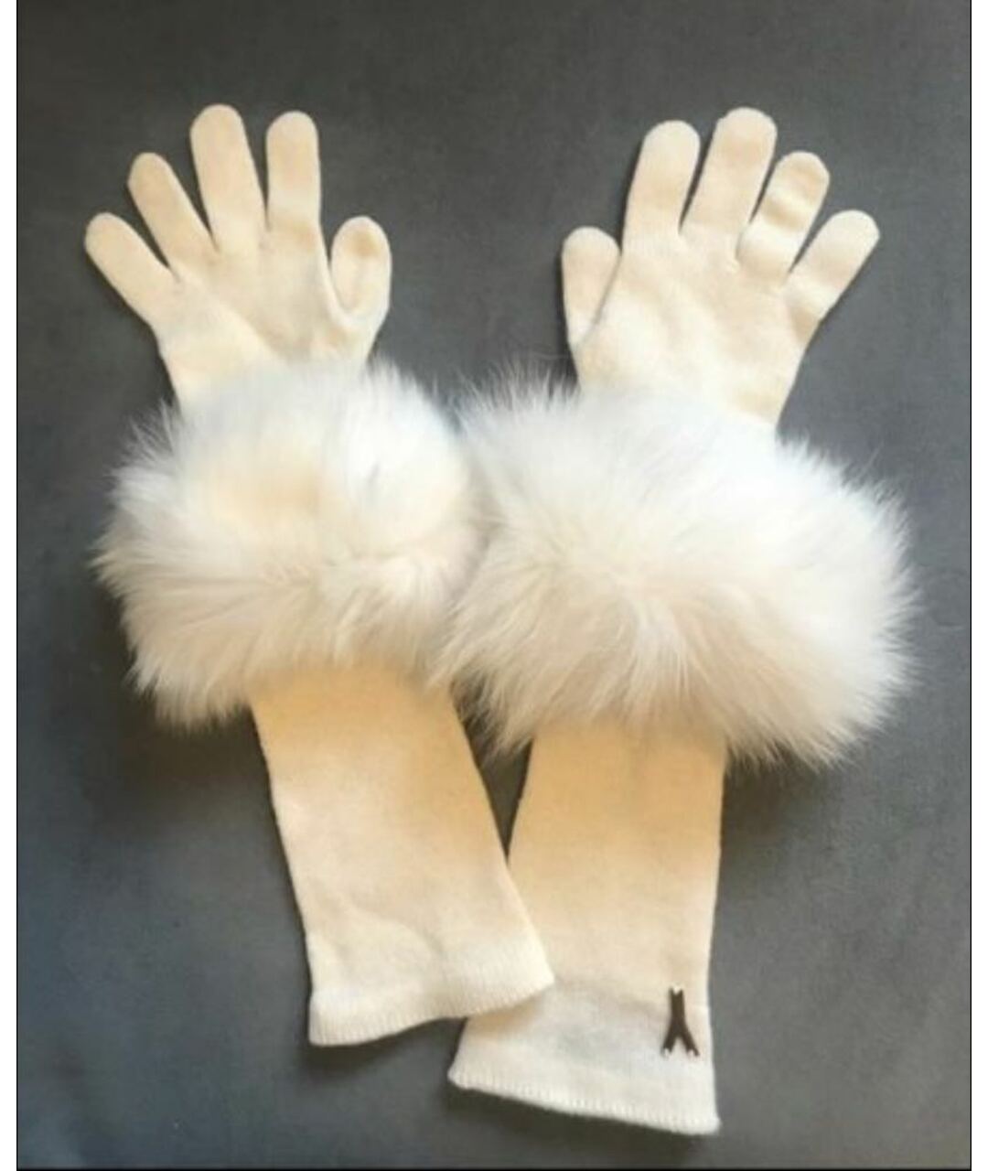 SAINT LAURENT Белые кашемировые перчатки, фото 4