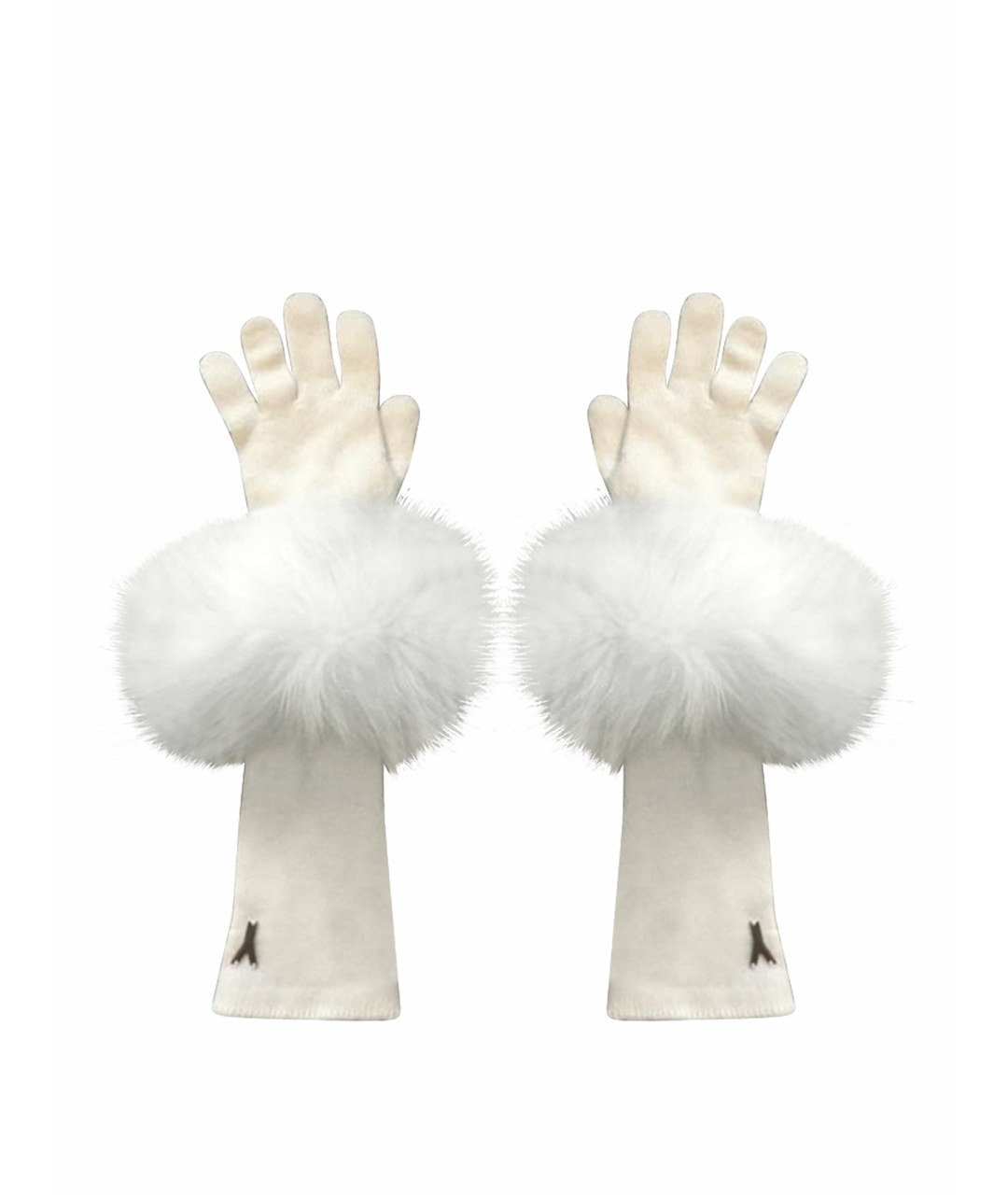 SAINT LAURENT Белые кашемировые перчатки, фото 1