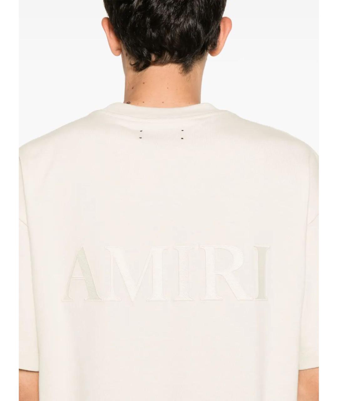 AMIRI Бежевая хлопковая футболка, фото 5