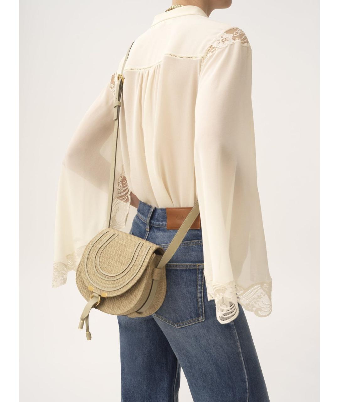 CHLOE Бежевая хлопковая сумка через плечо, фото 2