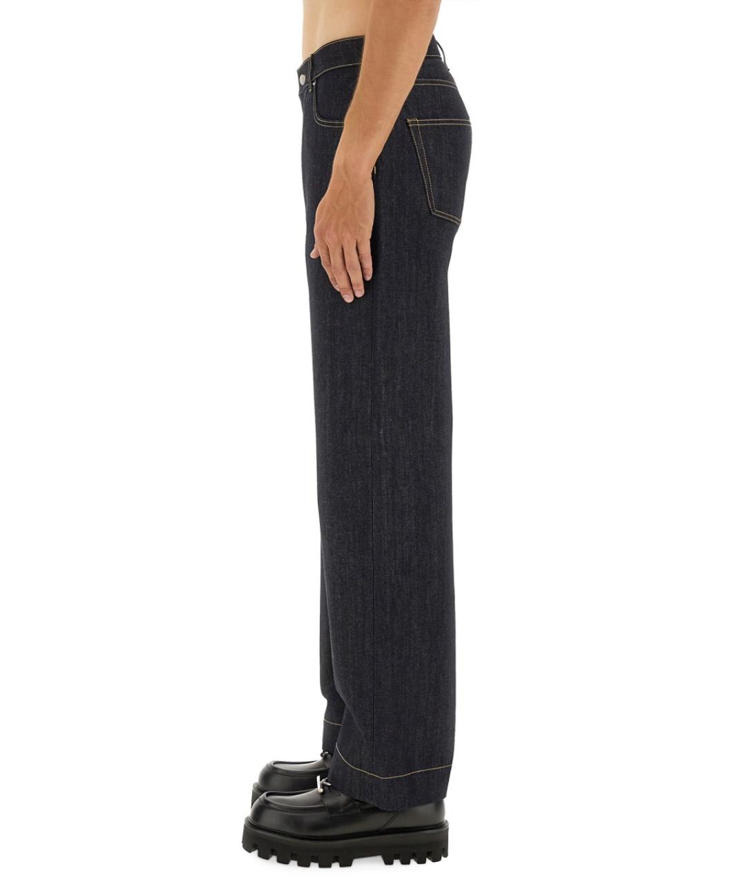 ALEXANDER MCQUEEN Синие хлопковые прямые джинсы, фото 4