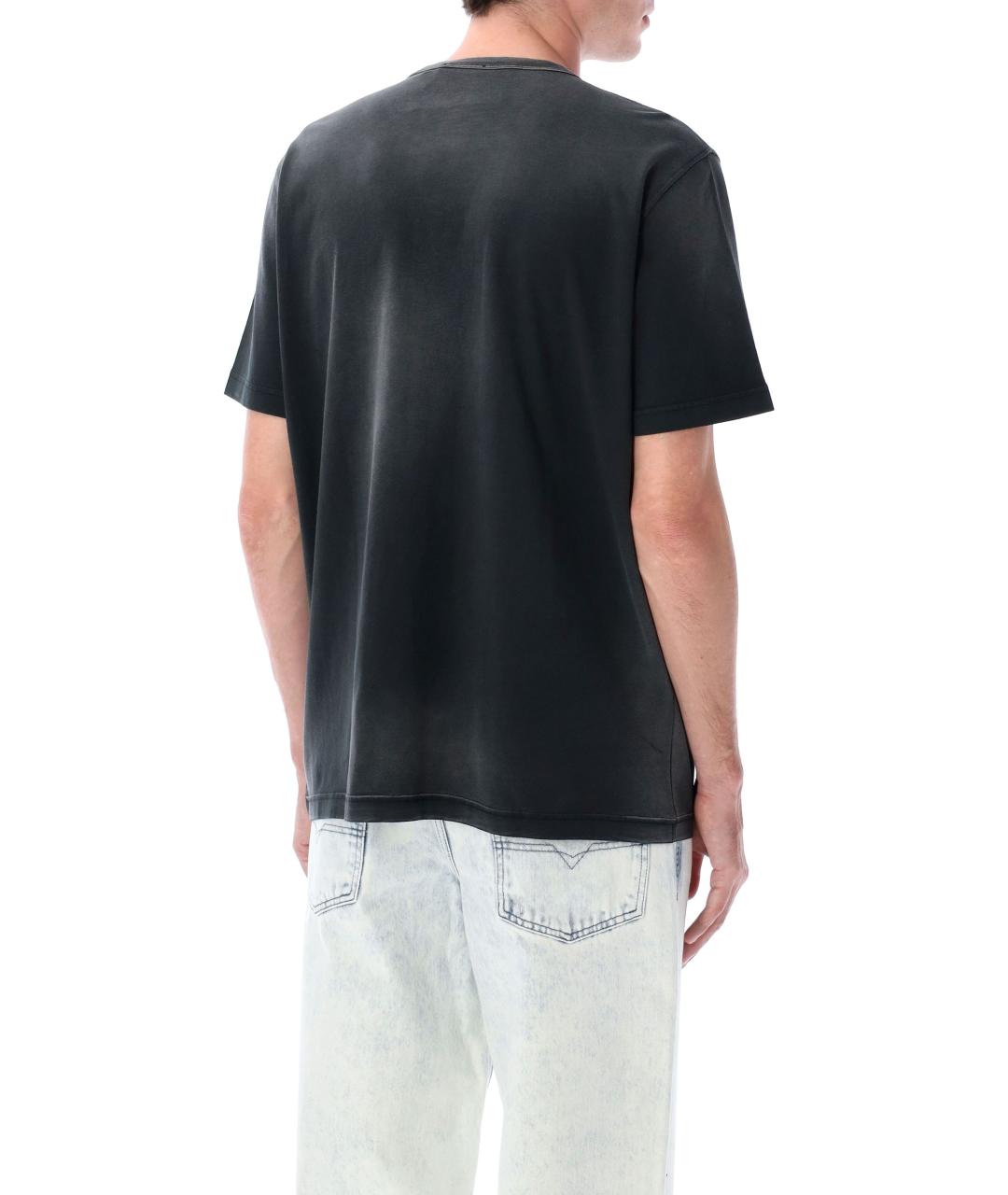DIESEL Черная хлопковая футболка, фото 2