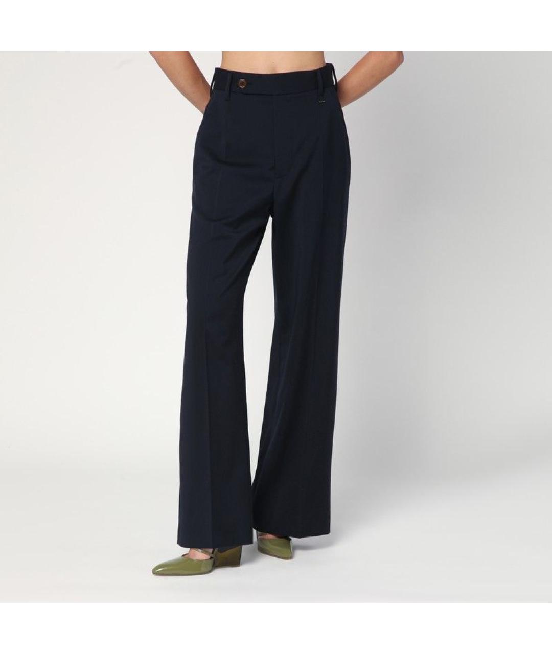 VIVIENNE WESTWOOD Синие хлопковые прямые брюки, фото 1
