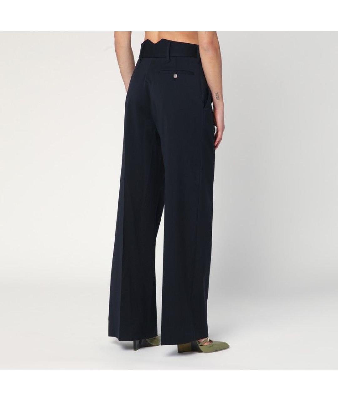 VIVIENNE WESTWOOD Синие хлопковые прямые брюки, фото 2