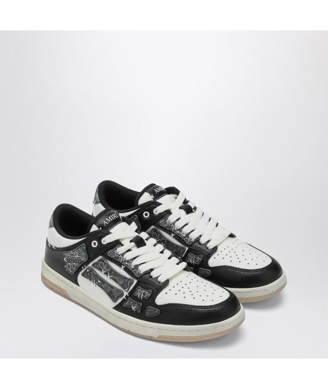 AMIRI Черные кожаные низкие кроссовки / кеды, фото 2