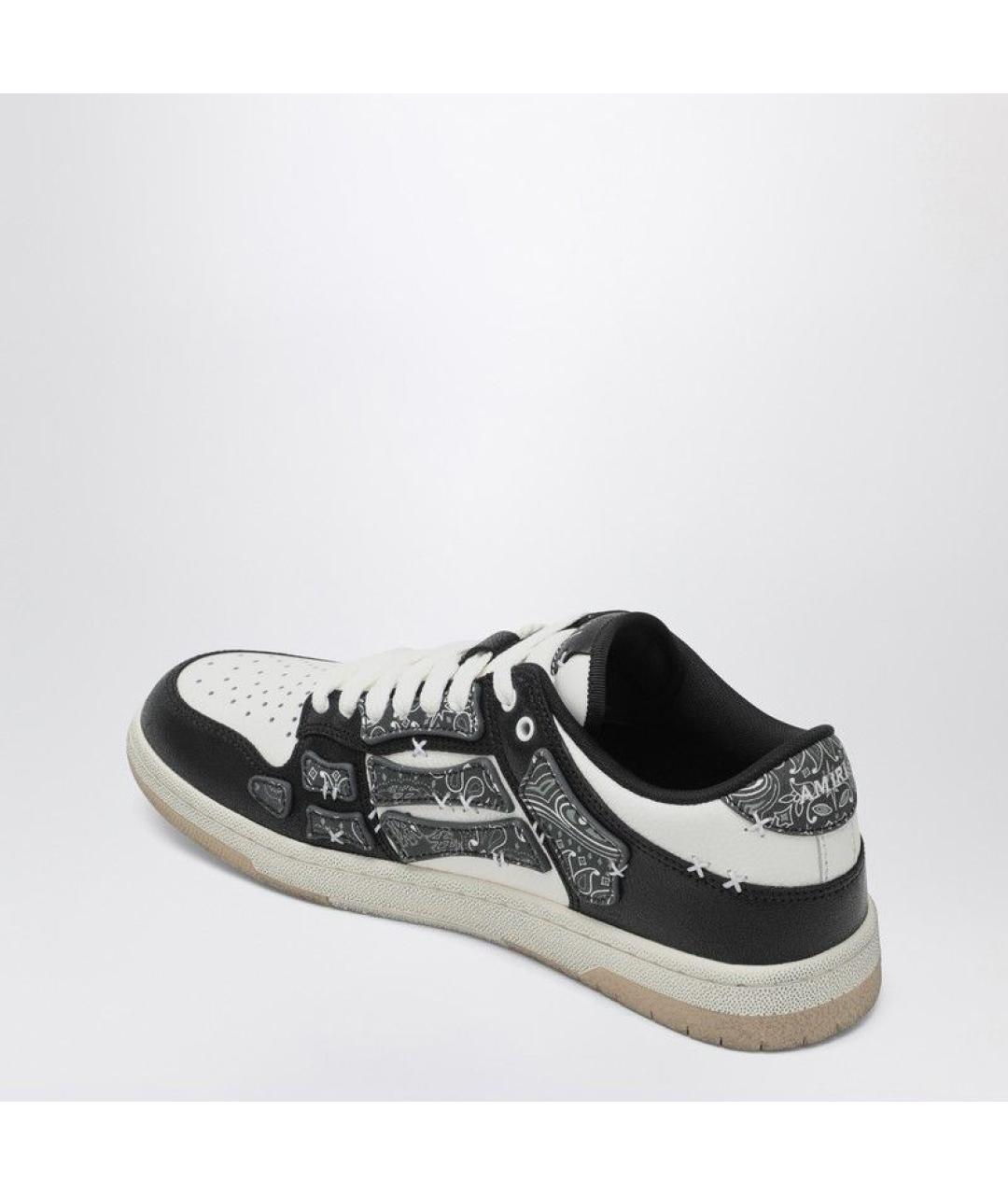 AMIRI Черные кожаные низкие кроссовки / кеды, фото 3