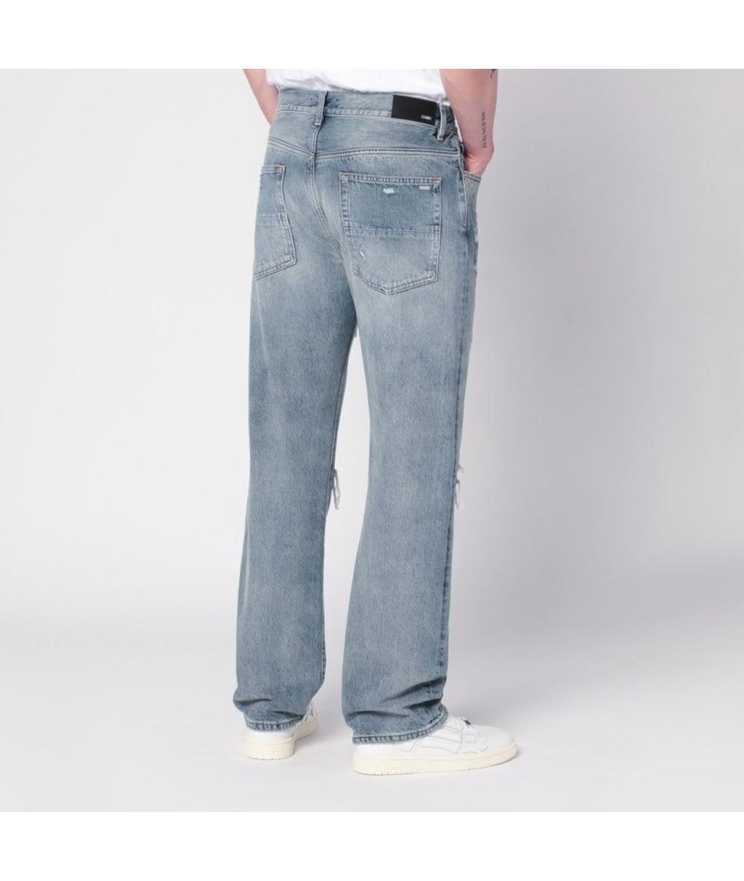 AMIRI Голубые хлопковые джинсы скинни, фото 2