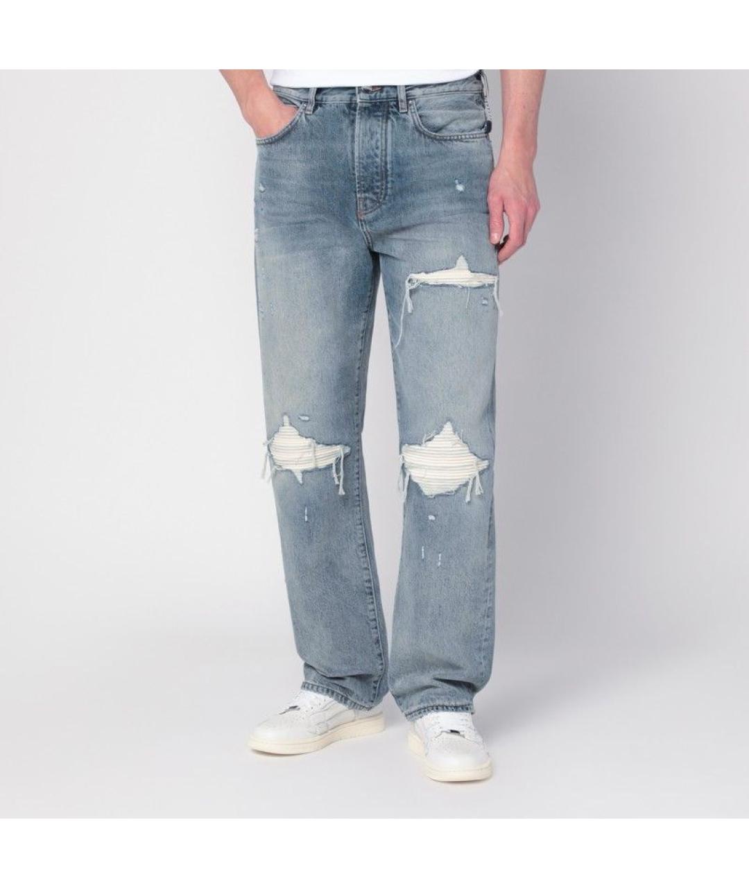 AMIRI Голубые хлопковые джинсы скинни, фото 3