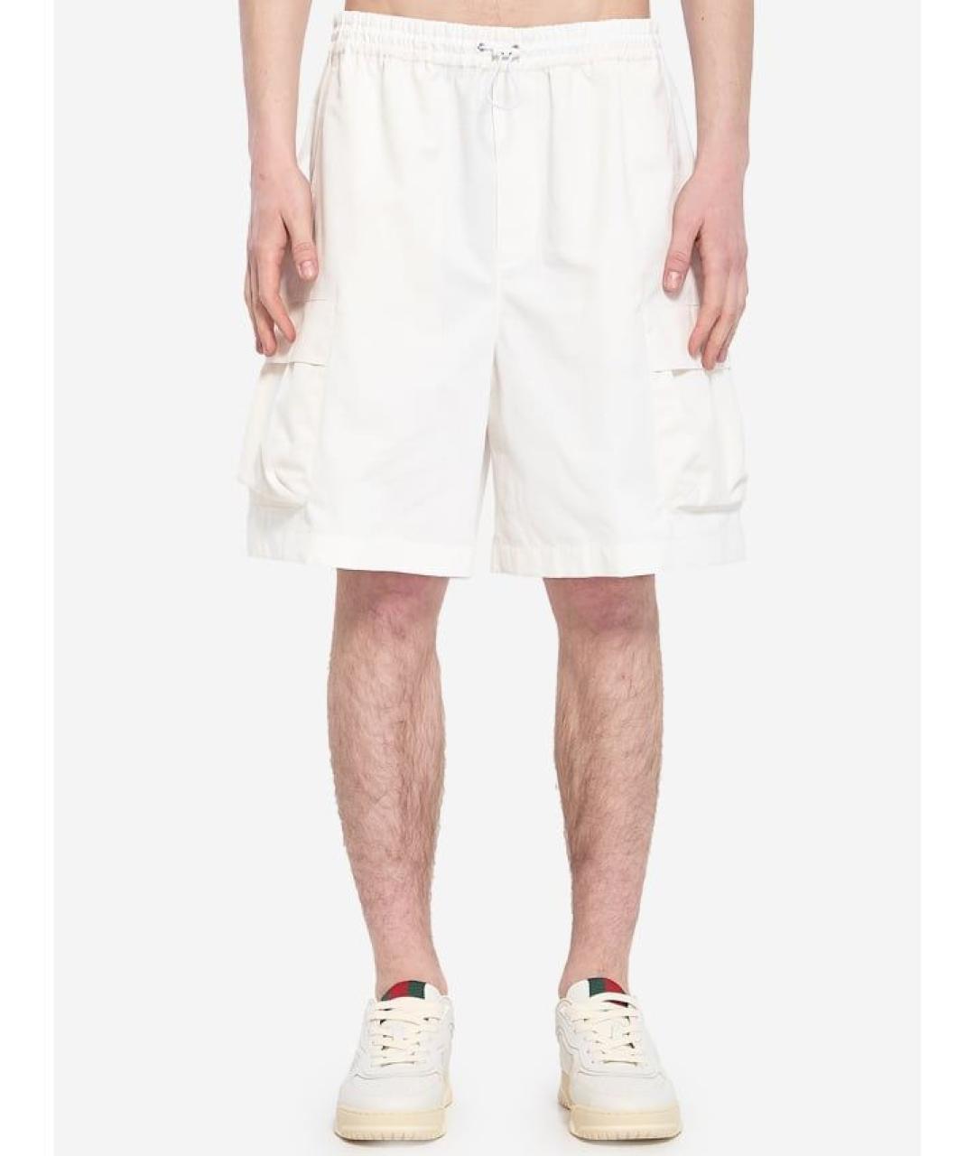 GUCCI Белые хлопковые шорты, фото 4