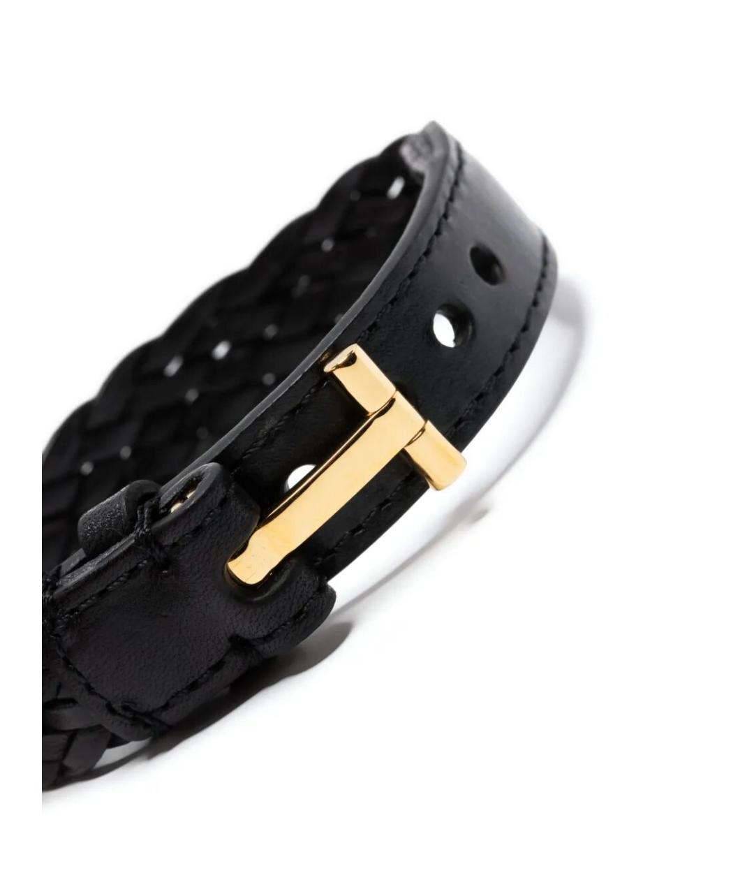 TOM FORD Черный кожаный браслет, фото 3