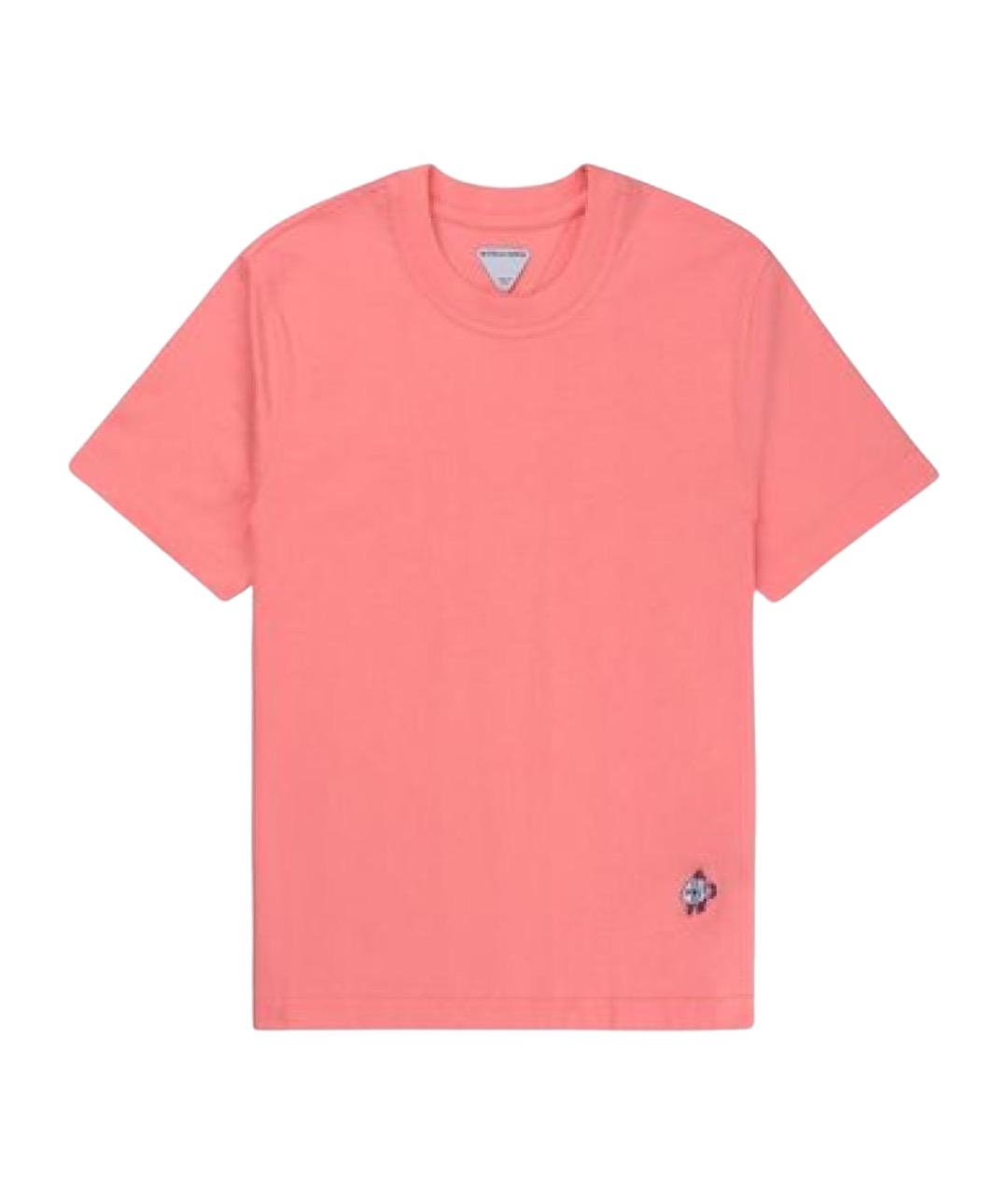 BOTTEGA VENETA Розовая хлопковая футболка, фото 1