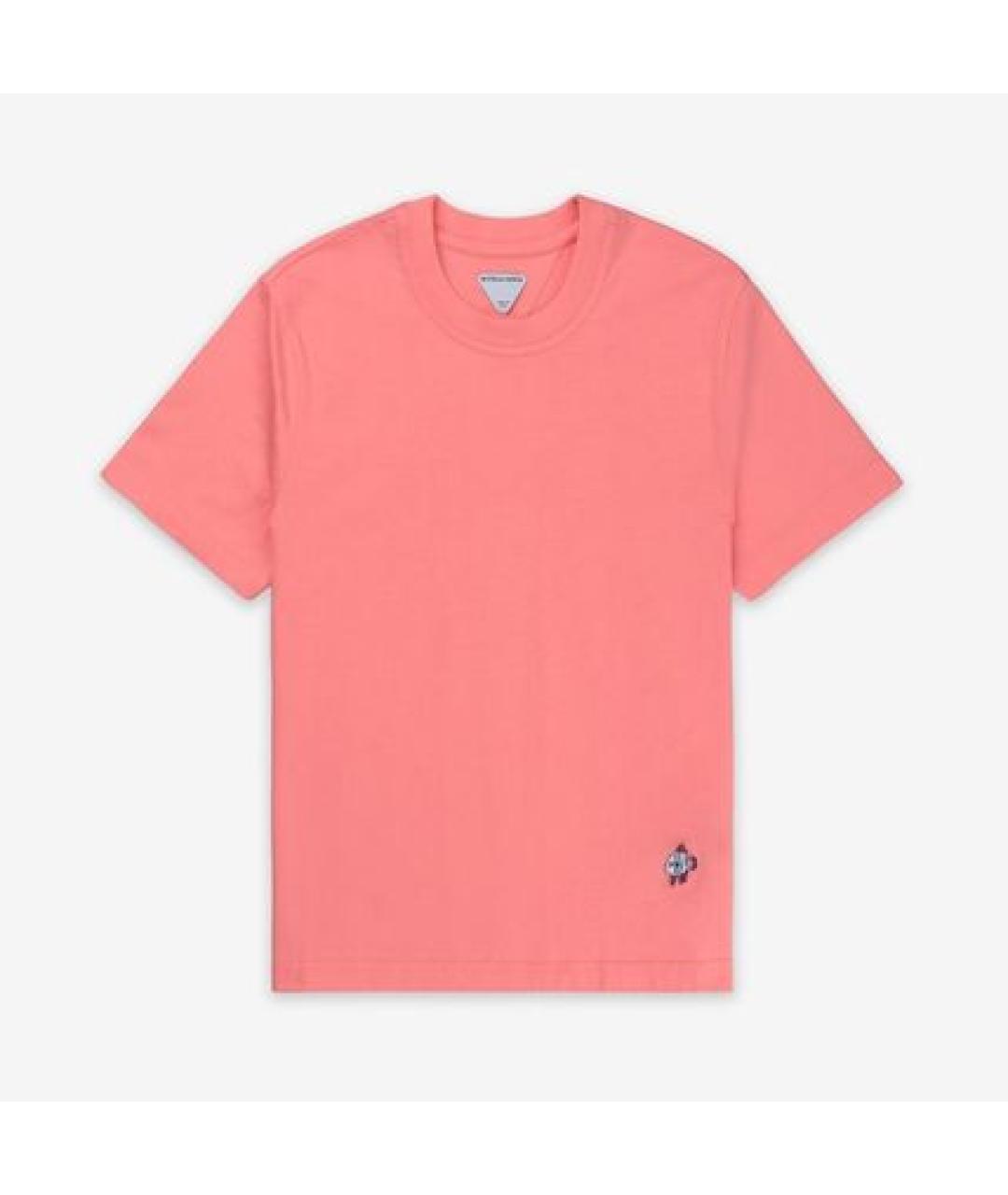 BOTTEGA VENETA Розовая хлопковая футболка, фото 6