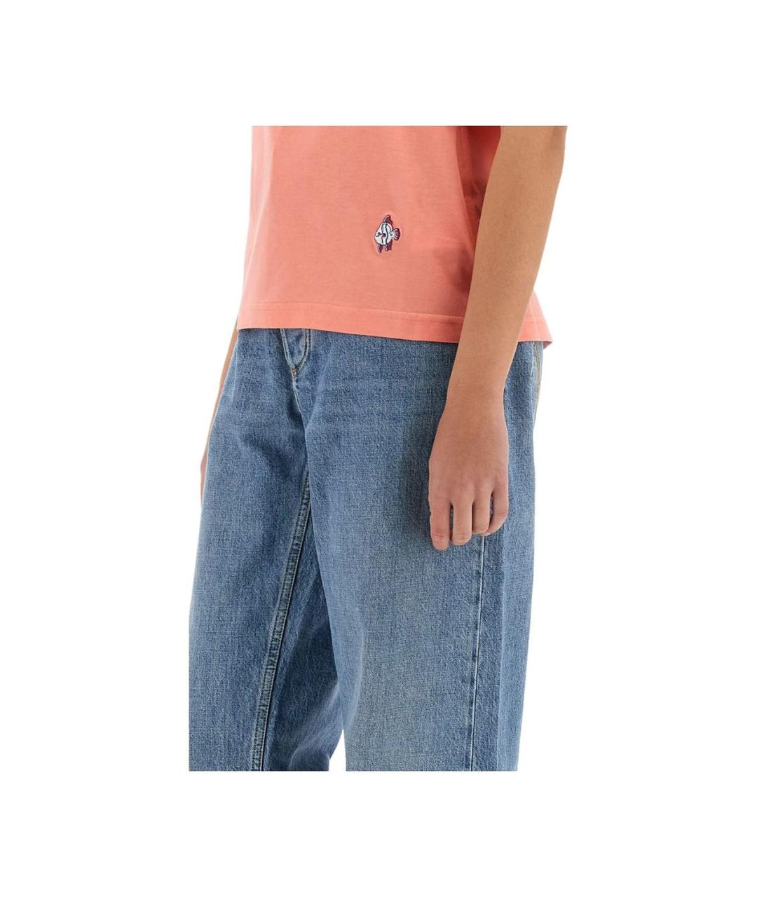 BOTTEGA VENETA Розовая хлопковая футболка, фото 4