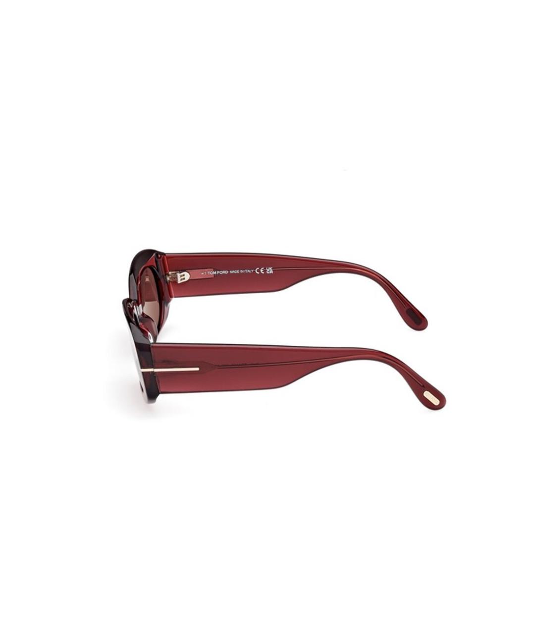 TOM FORD Бордовые пластиковые солнцезащитные очки, фото 2