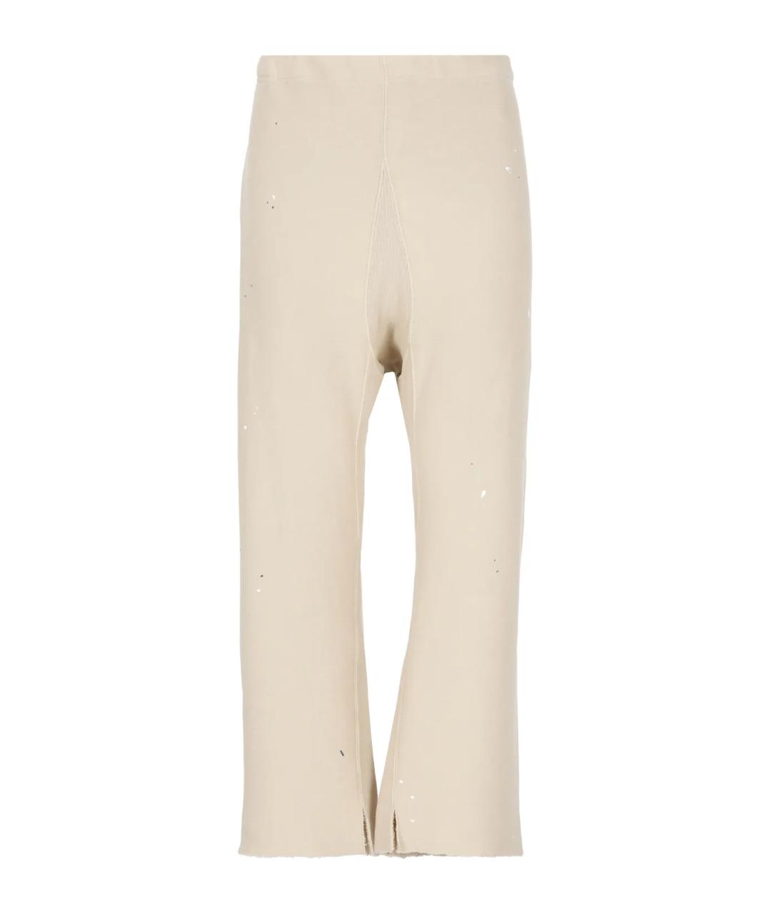 MAISON MARGIELA Бежевые хлопковые повседневные брюки, фото 1