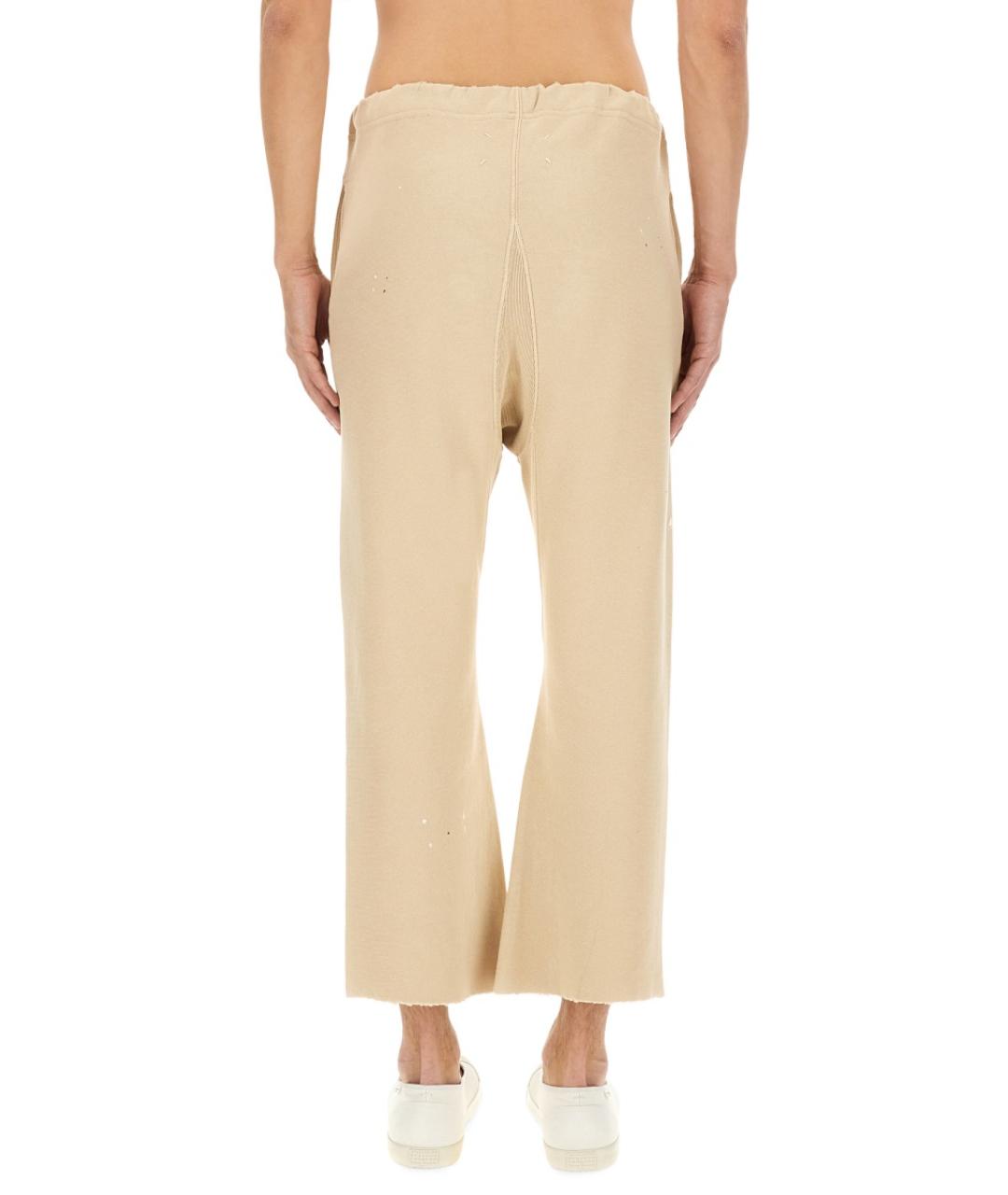 MAISON MARGIELA Бежевые хлопковые повседневные брюки, фото 3