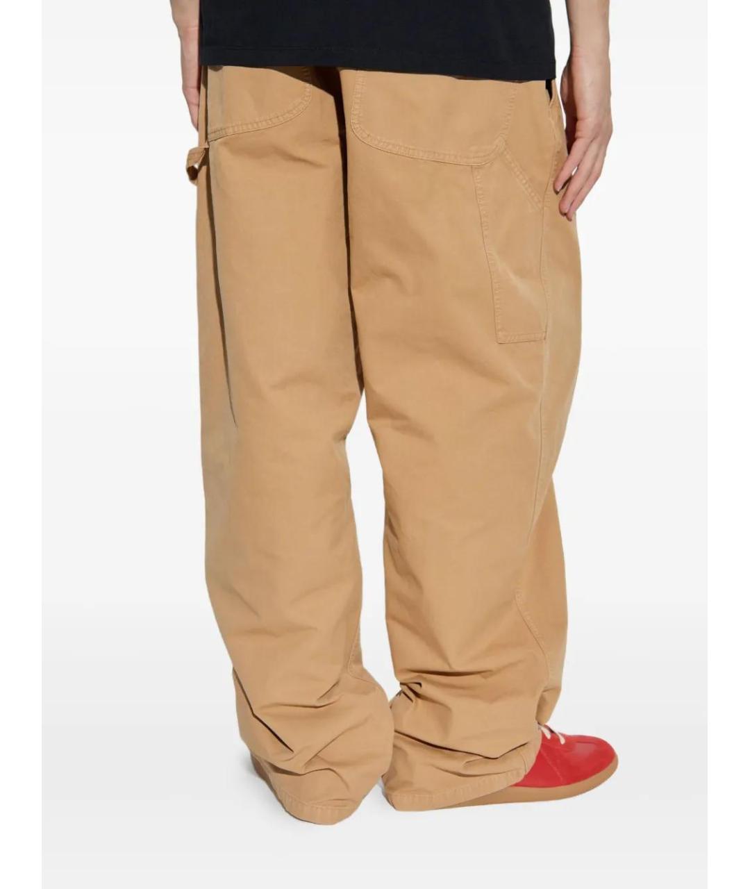 MM6 MAISON MARGIELA Бежевые хлопковые повседневные брюки, фото 4