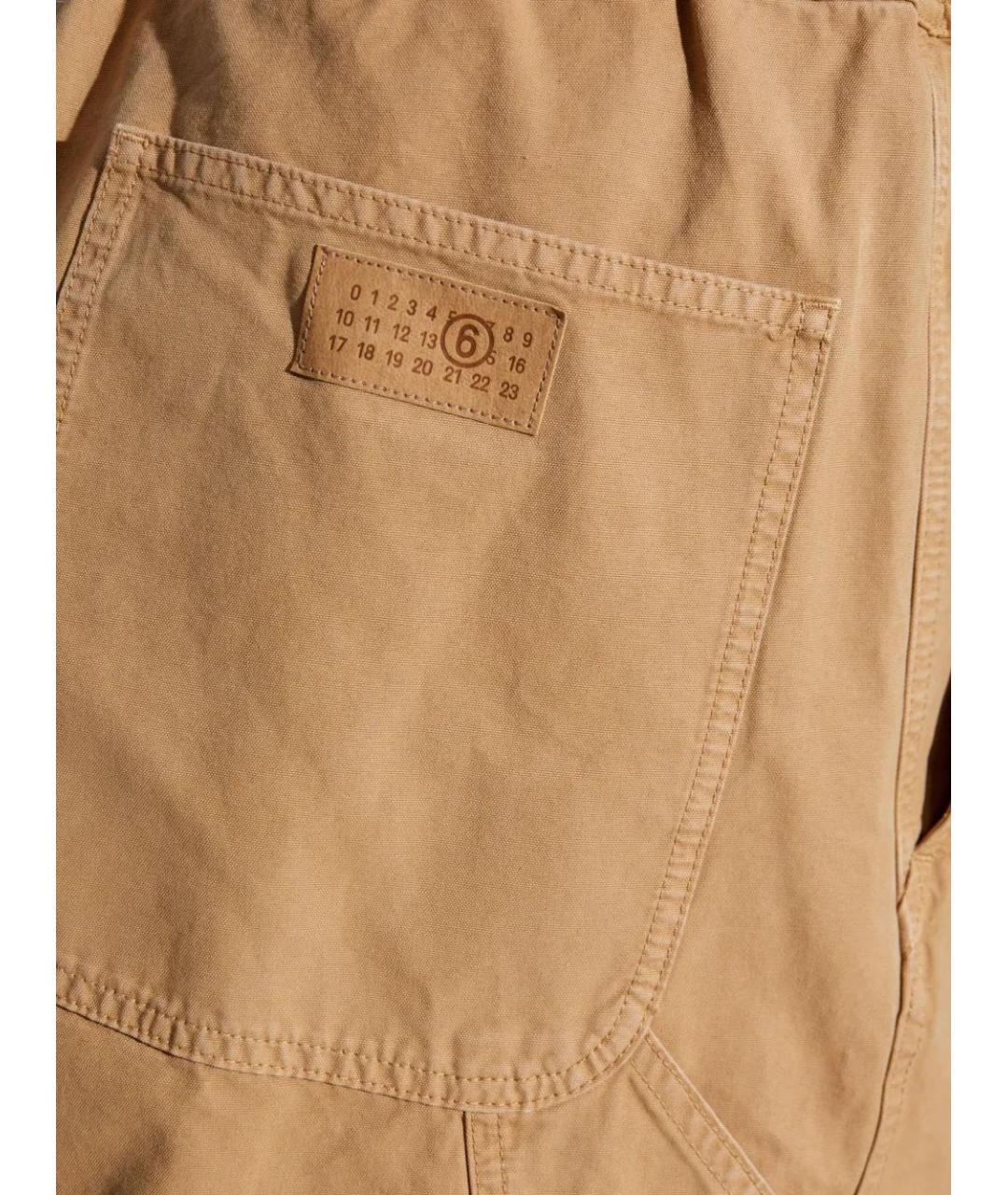 MM6 MAISON MARGIELA Бежевые хлопковые повседневные брюки, фото 5