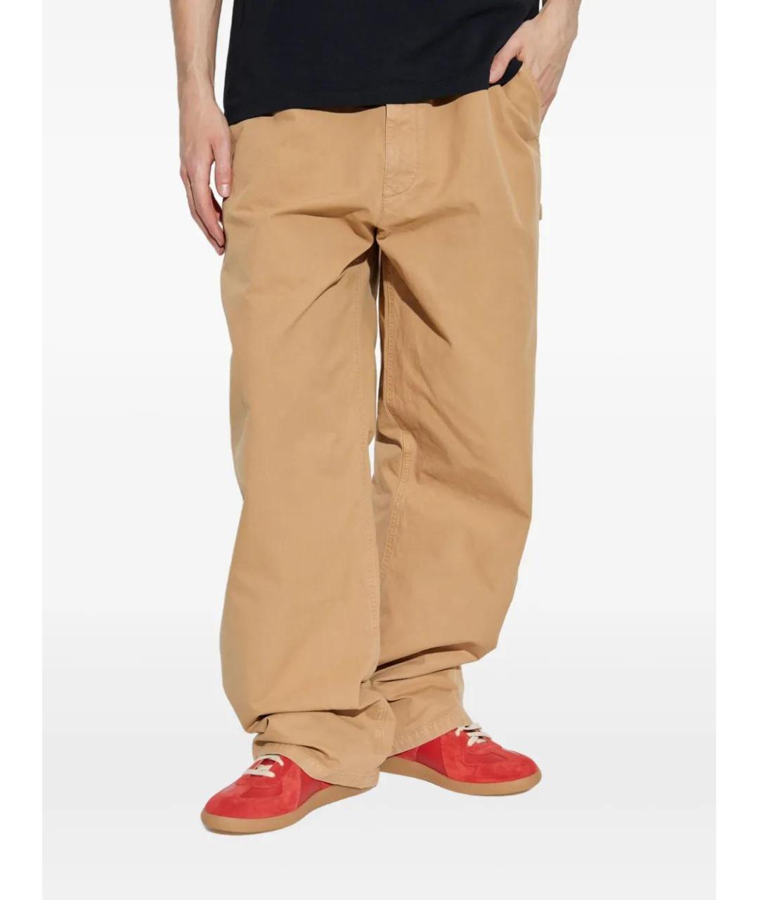 MM6 MAISON MARGIELA Бежевые хлопковые повседневные брюки, фото 3