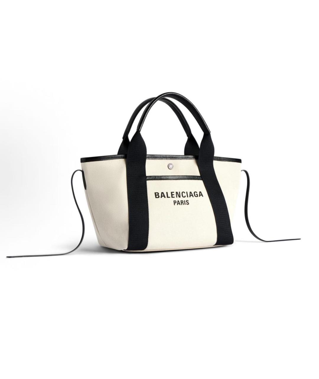 BALENCIAGA Бежевая хлопковая сумка тоут, фото 2