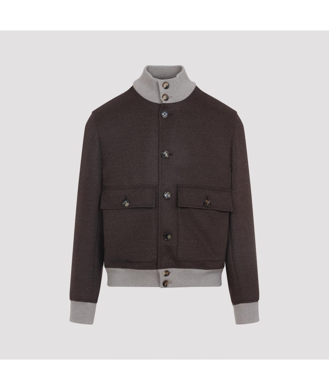 BRUNELLO CUCINELLI Коричневая шерстяная куртка, фото 2