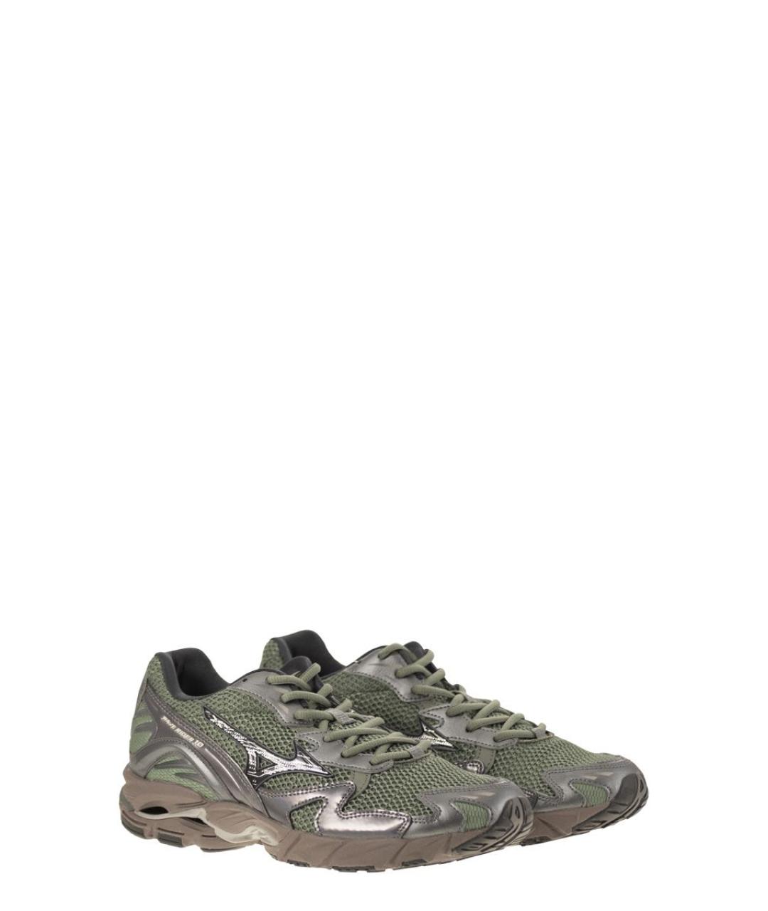 MIZUNO Зеленые кожаные низкие кроссовки / кеды, фото 4