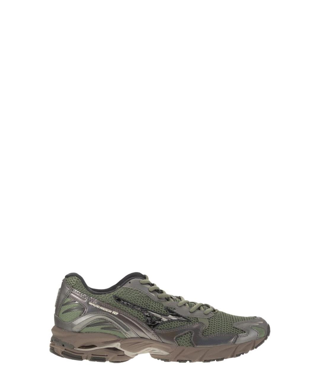 MIZUNO Зеленые кожаные низкие кроссовки / кеды, фото 1