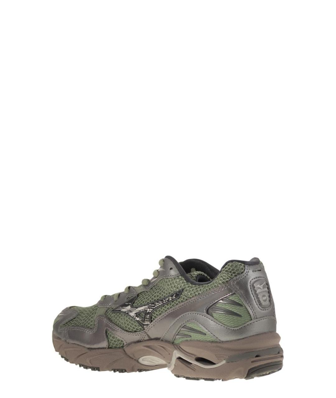 MIZUNO Зеленые кожаные низкие кроссовки / кеды, фото 3