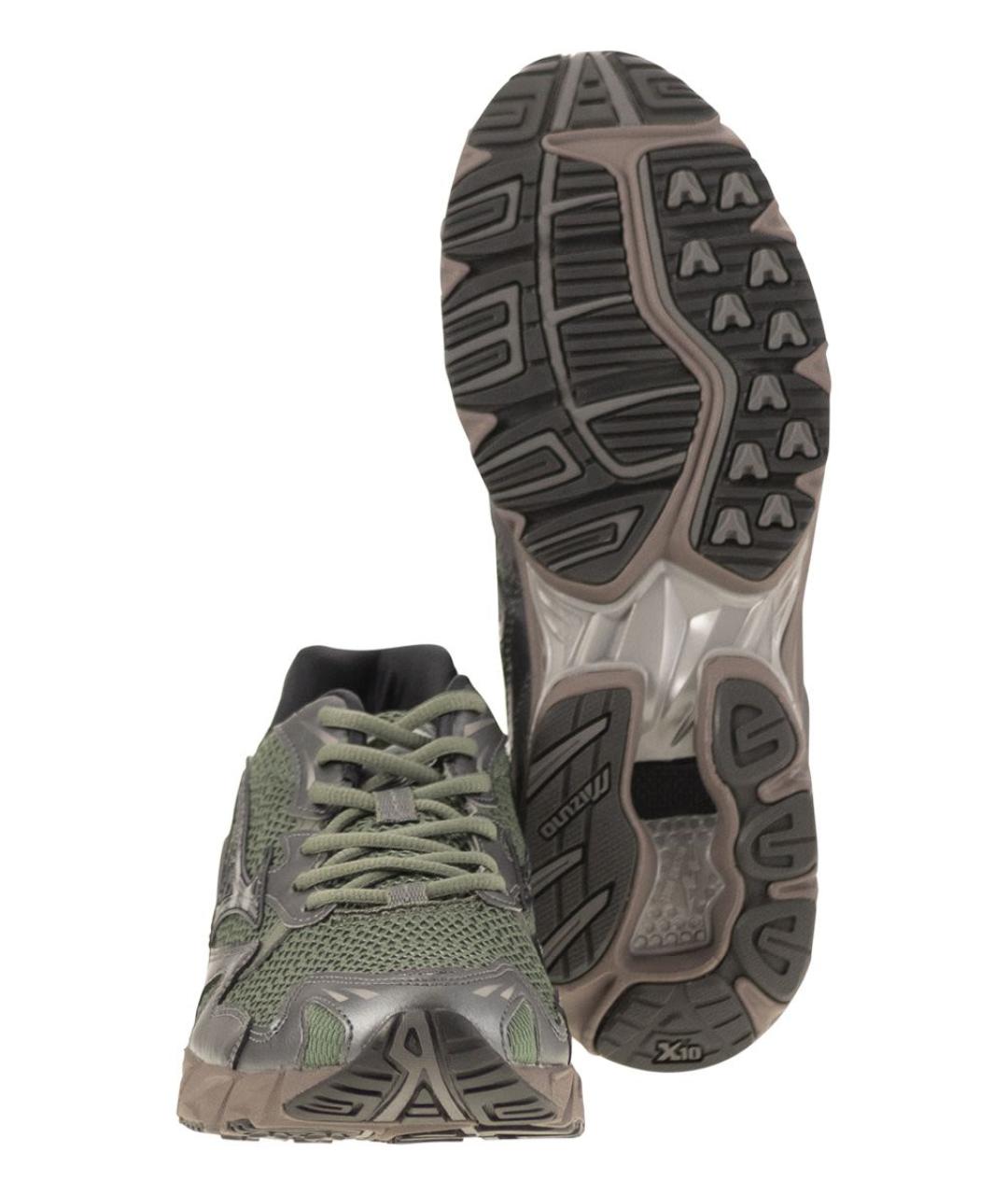 MIZUNO Зеленые кожаные низкие кроссовки / кеды, фото 5