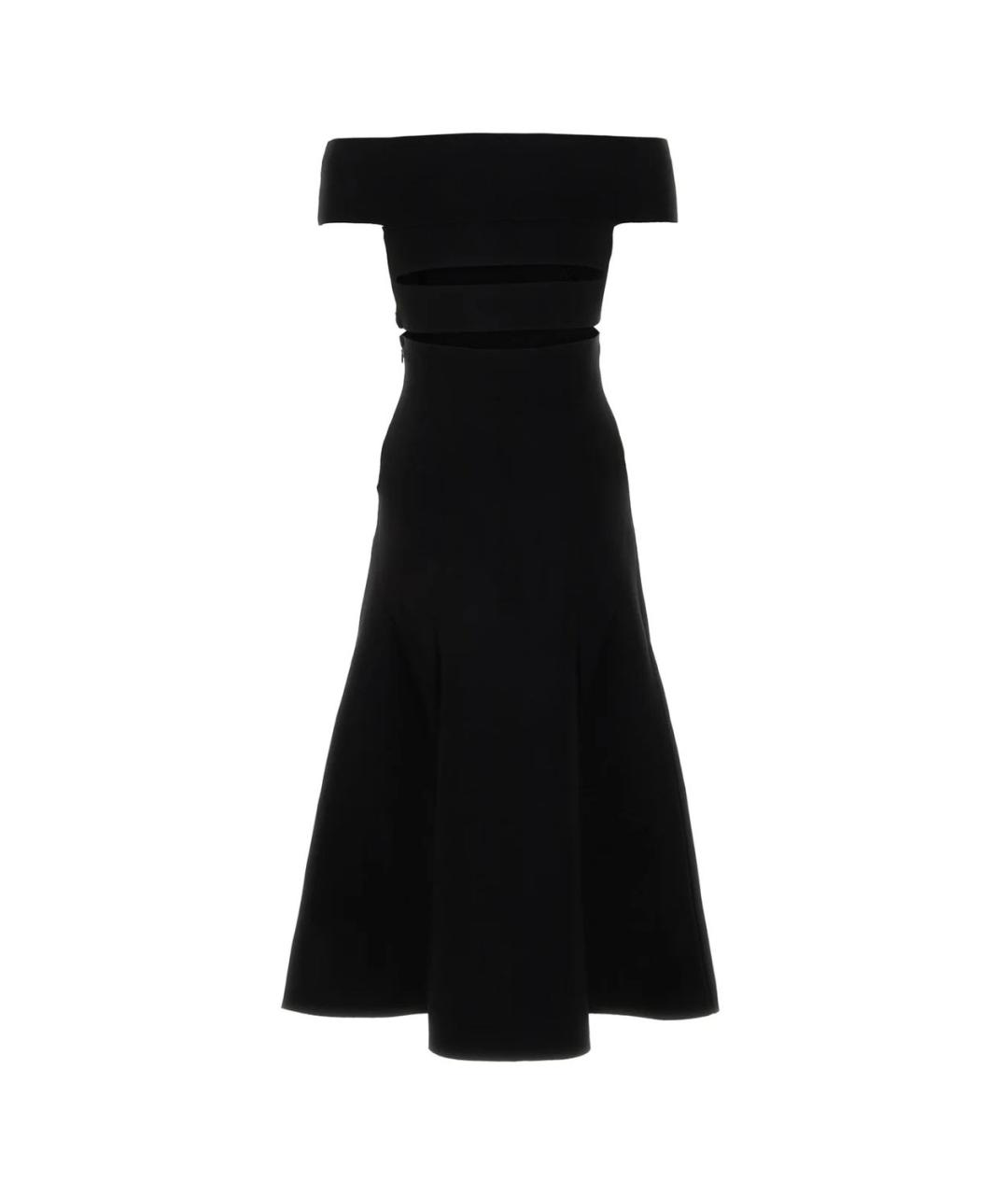 ALEXANDER MCQUEEN Черное хлопковое повседневное платье, фото 2