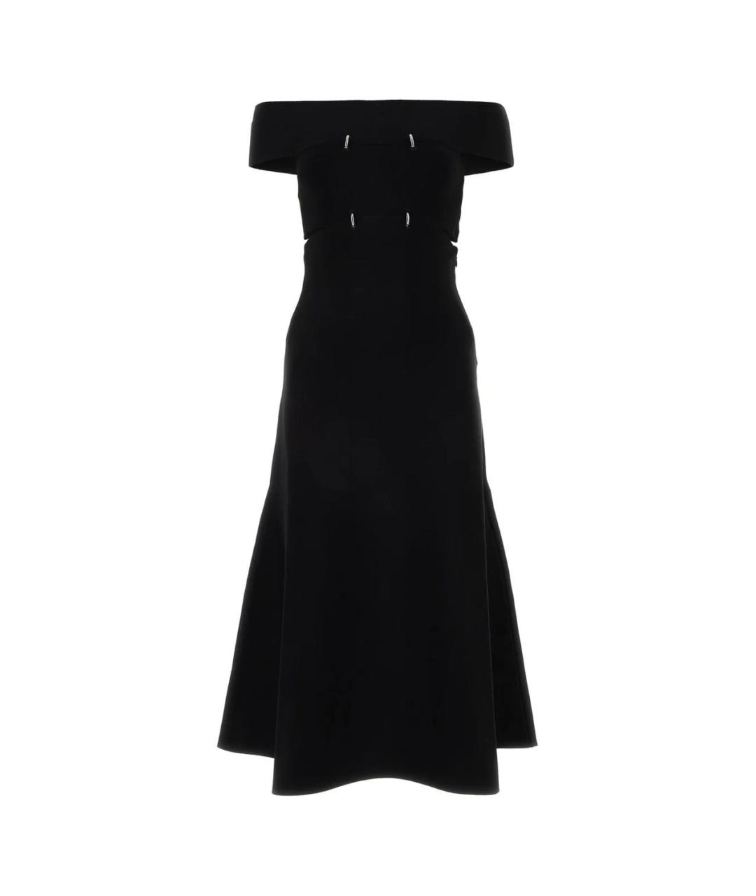 ALEXANDER MCQUEEN Черное хлопковое повседневное платье, фото 1